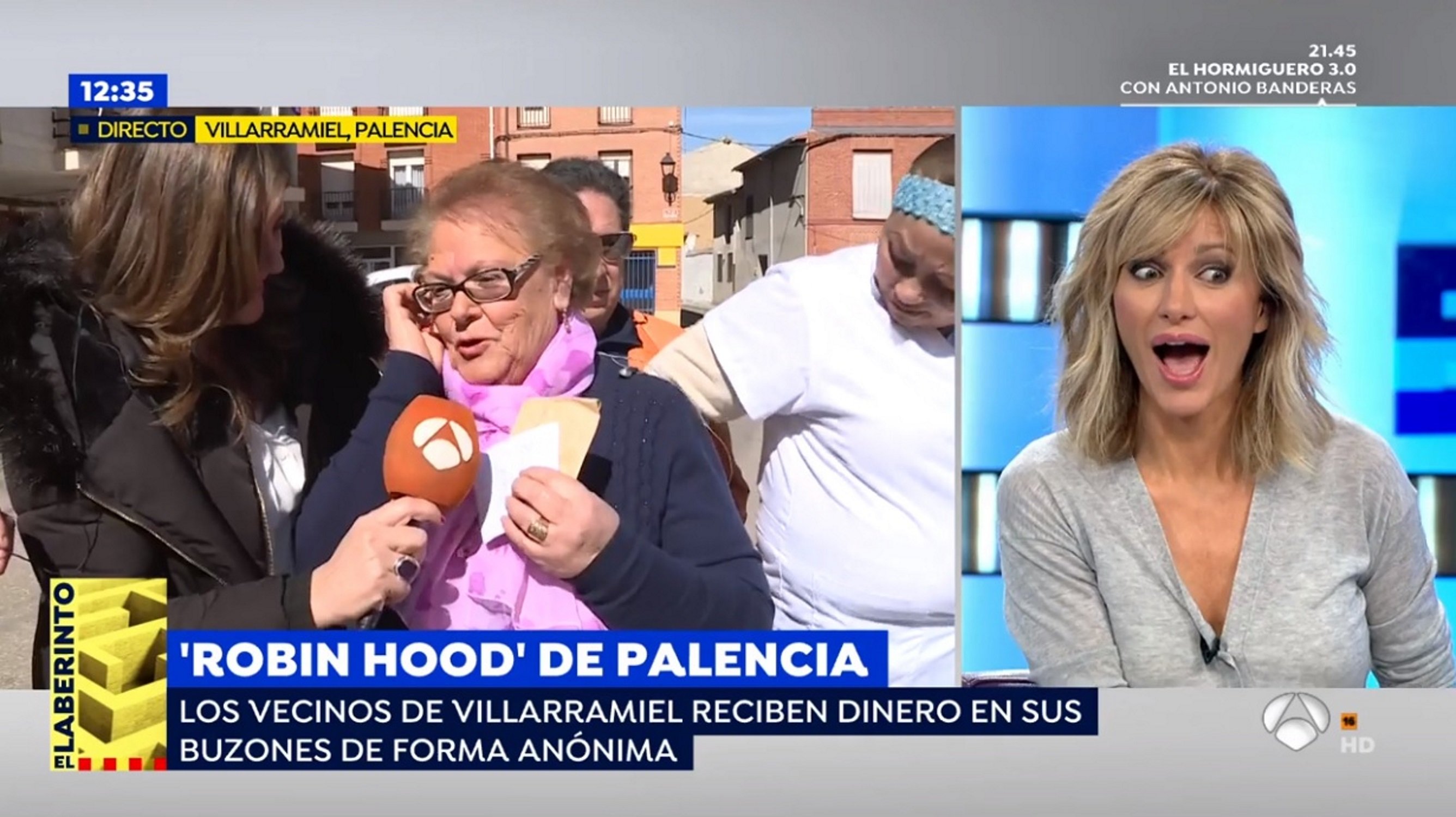 El "Robin Hood de Palencia" regala dinero y en Antena 3 señalan a Pedro Sánchez