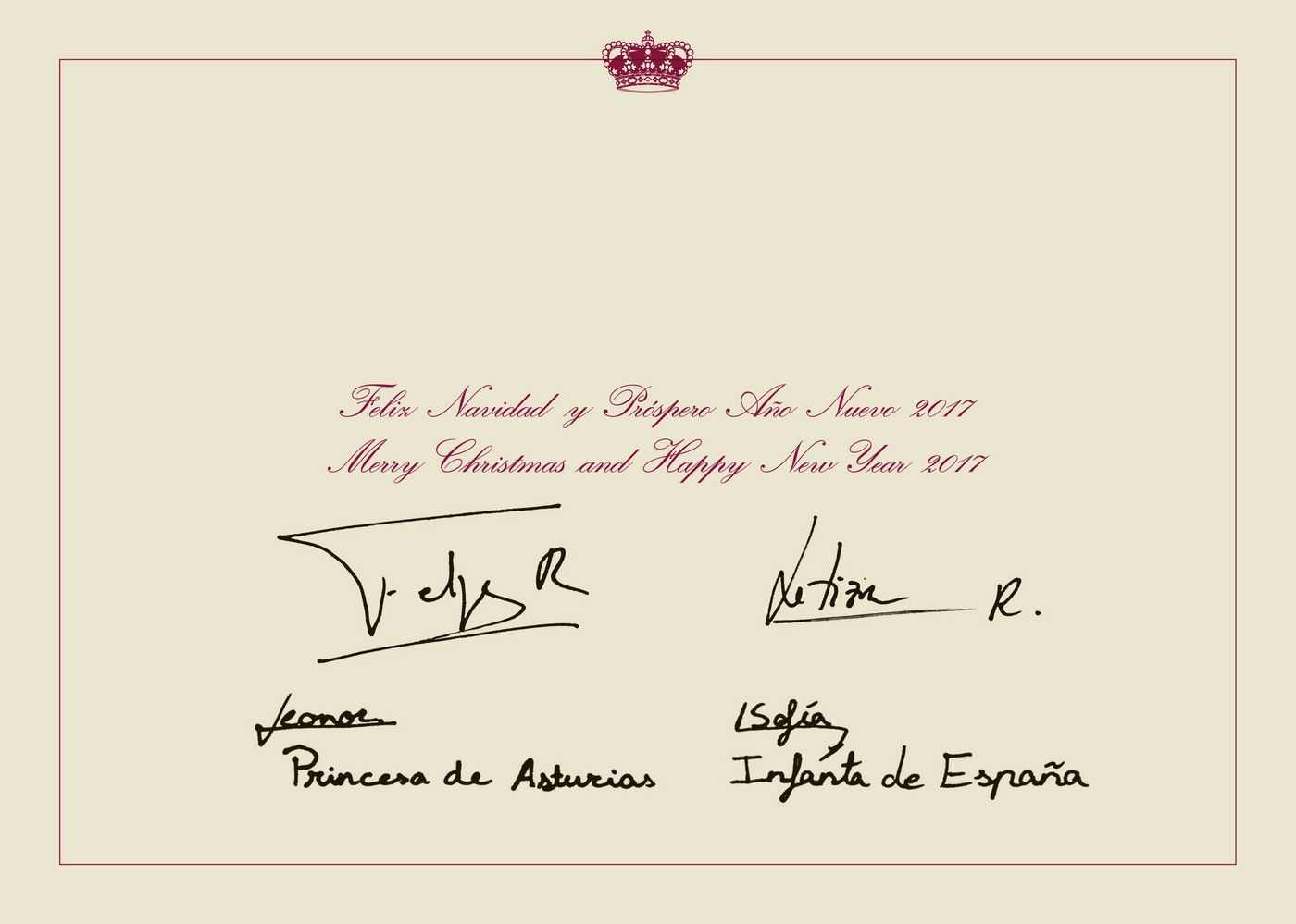 Los Reyes se olvidan del catalán en la postal de Navidad