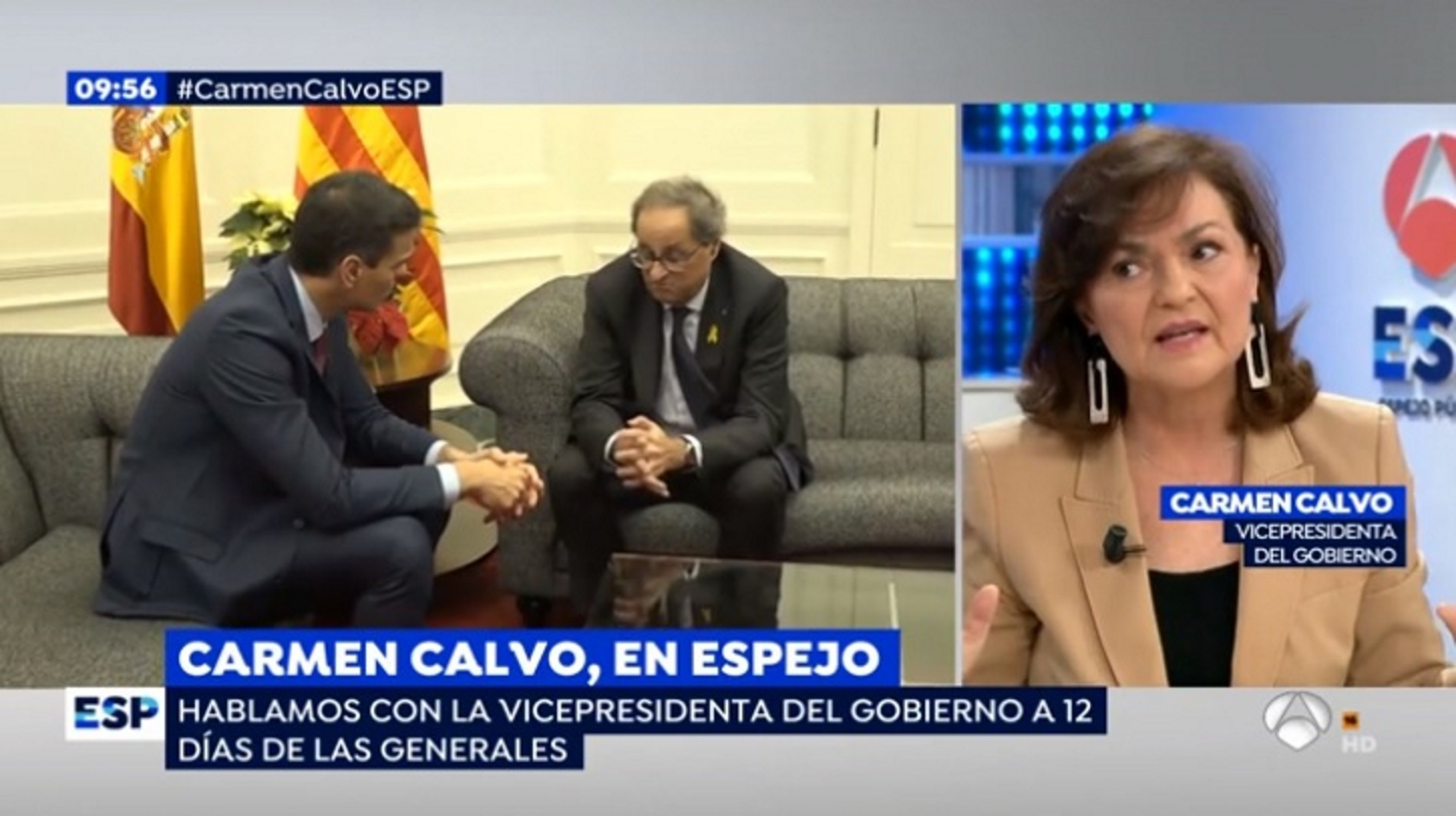 Carmen Calvo alliçona els indepes a ca la Griso: “Si es que no aprendéis...”