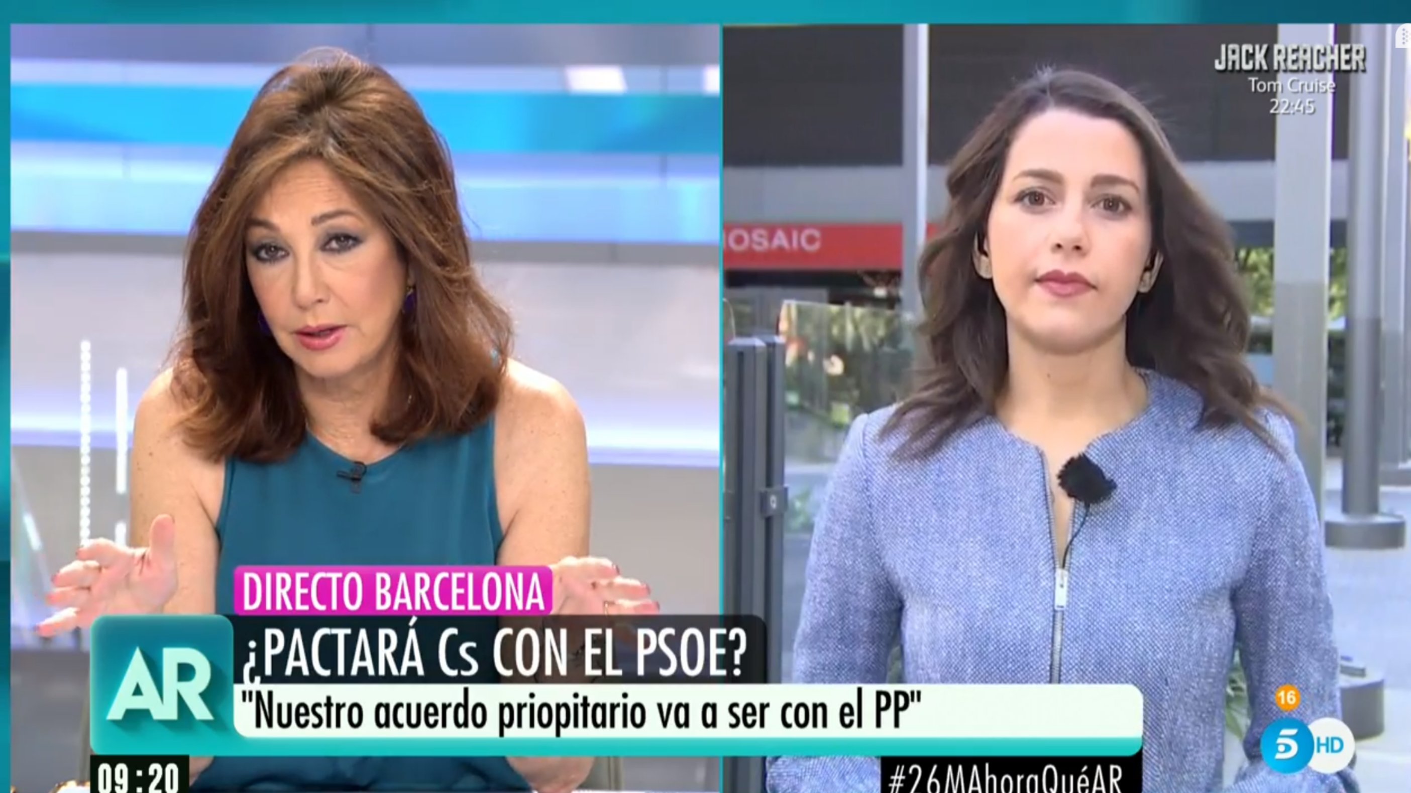 Ana Rosa es mofa de Valls a la cara d'Arrimadas: "Les importa un pito, ¿no?"