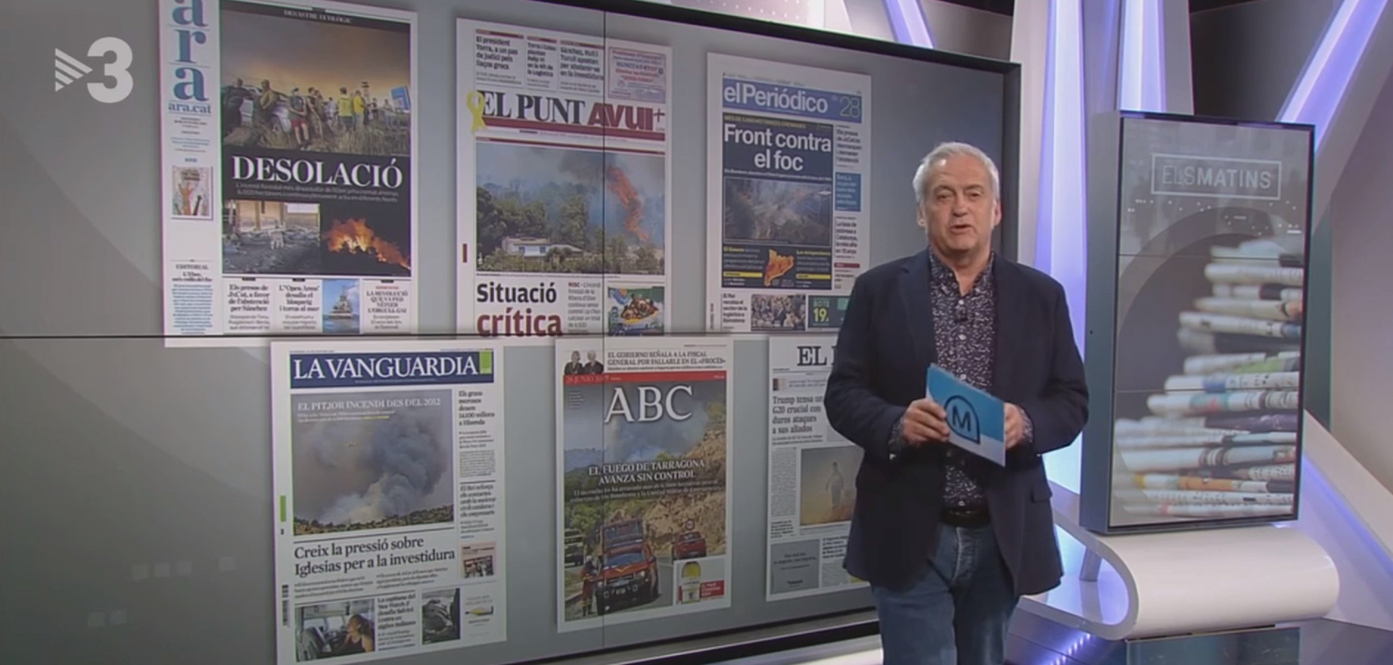 'ABC' miente diciendo que TV3 oculta la portada catalana con el incendio