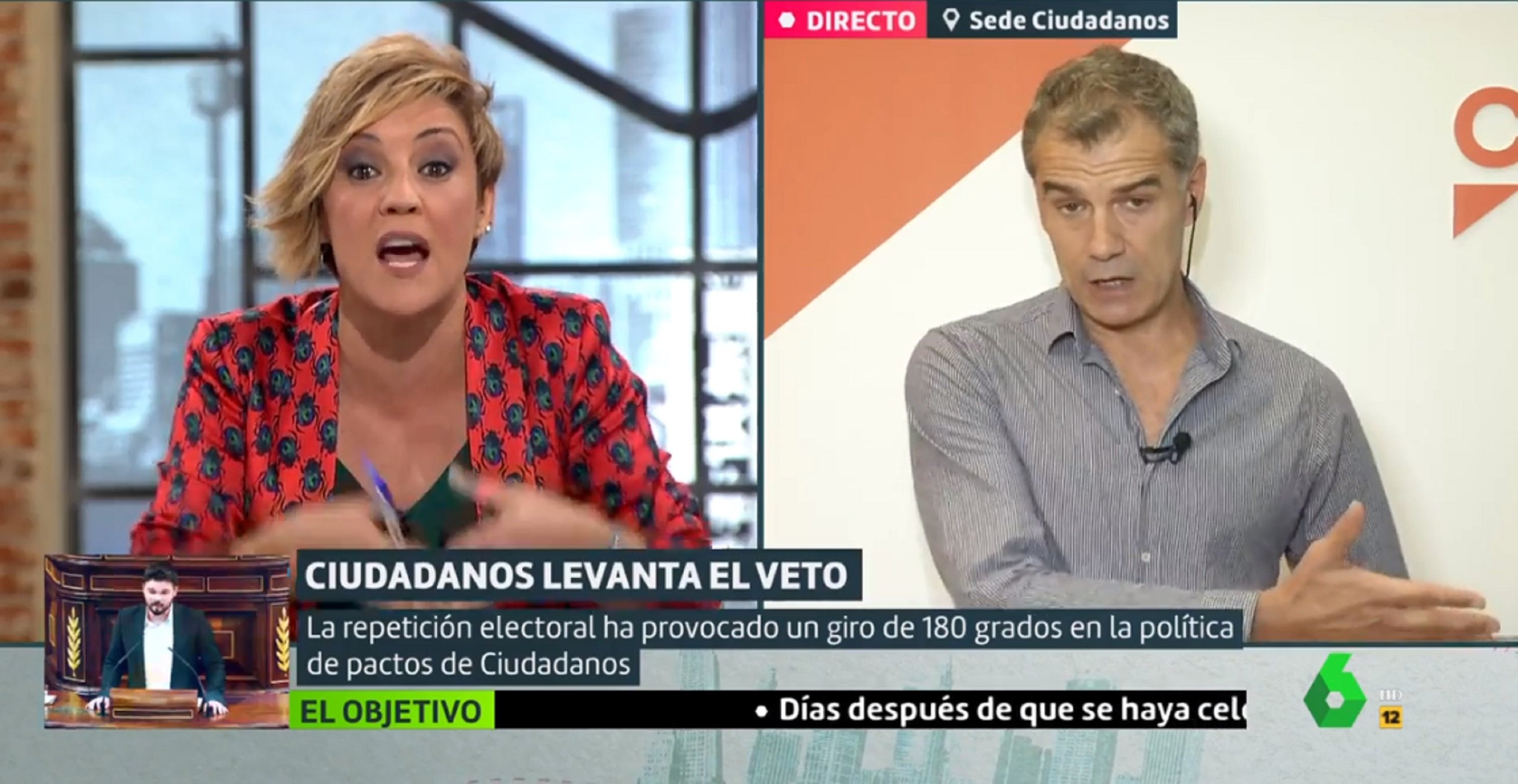 Pardo, perpleja con un Toni Cantó esperpéntico y torpe justificando a Cs