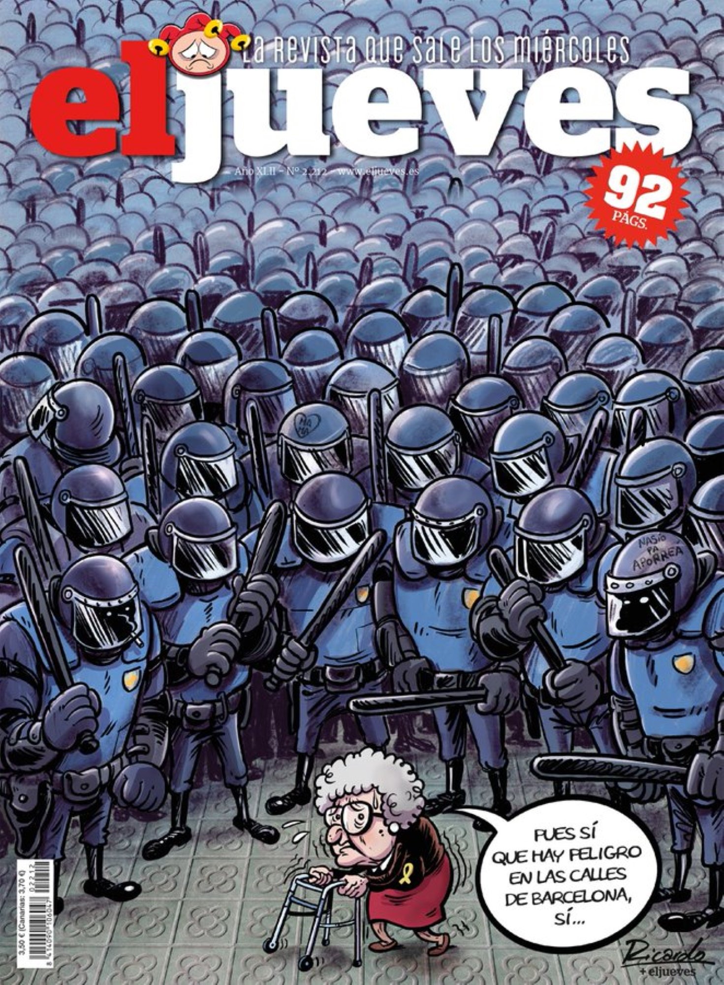 Portada demolidora d’El Jueves contra la repressió policial post-sentència