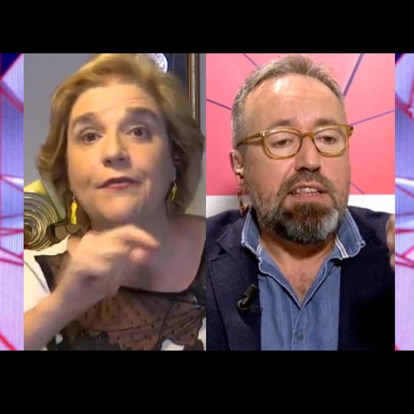 Pilar Rahola ensorra Girauta i ell perd els papers i li escup: "Y una mierda"