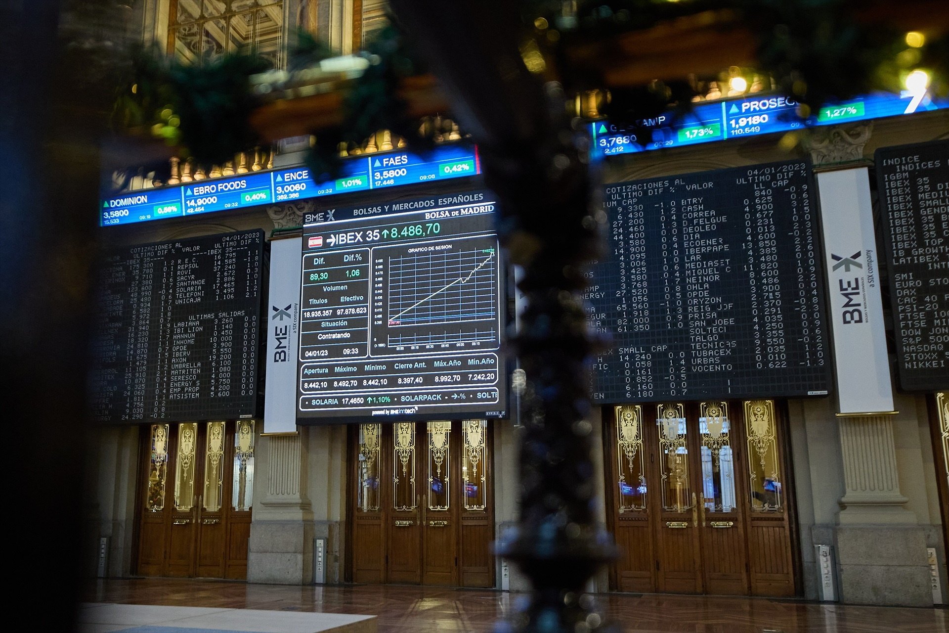 La Borsa espanyola cotitza en 9.200 punts atenta a la inflació de l'eurozona