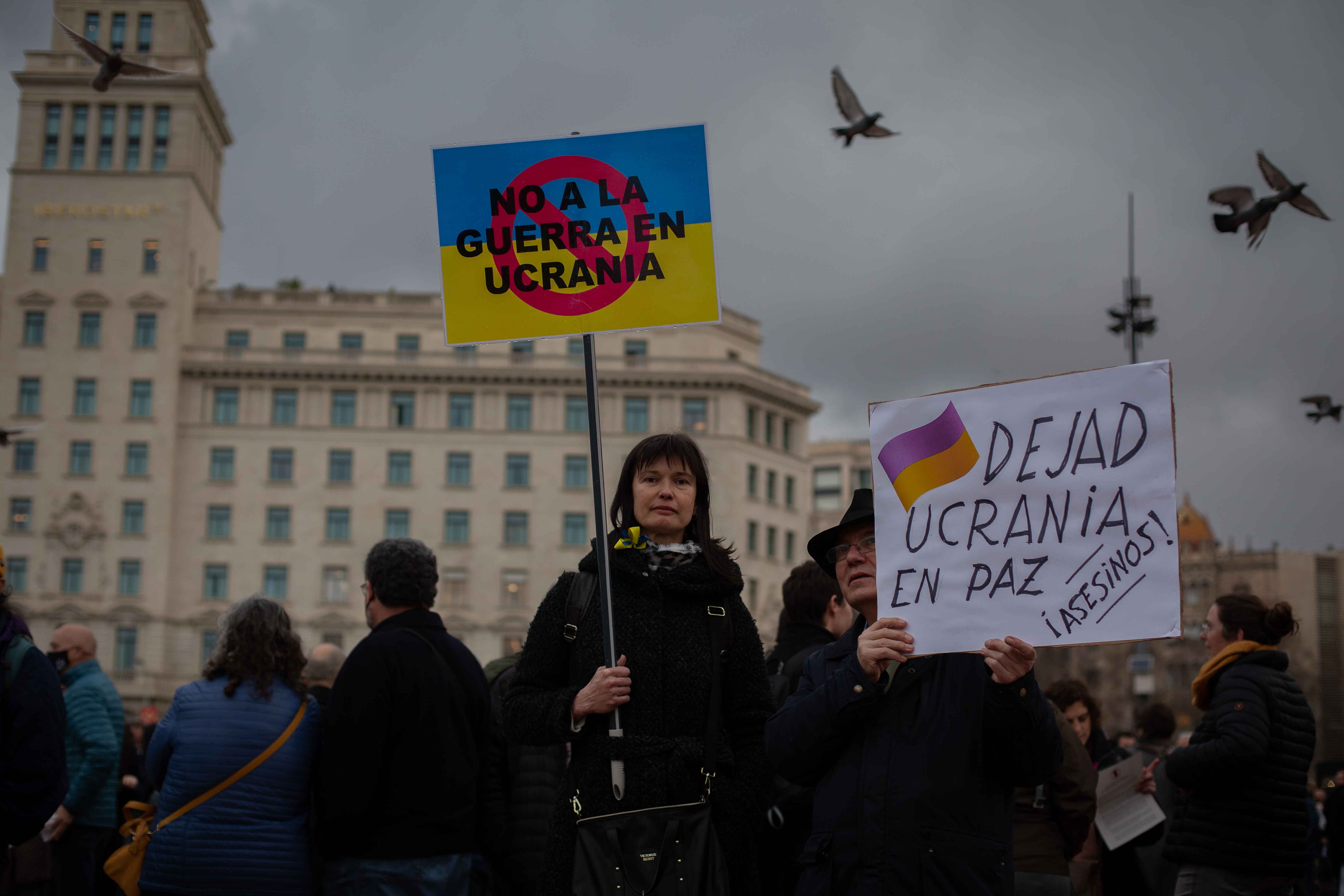 Manifestación contra la Guerra de Ucrania en Barcelona. Europa Press