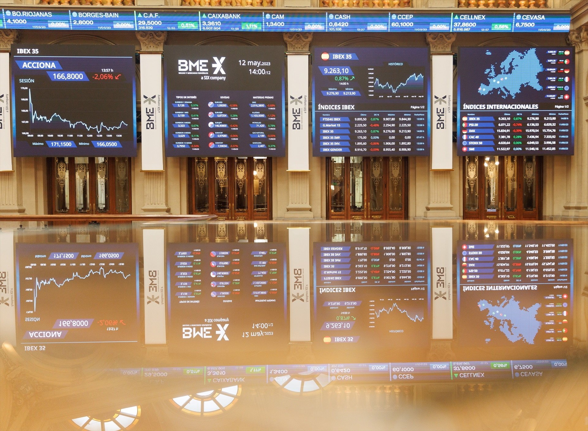 L'IBEX 35 obre amb pèrdues del 0,54% afectat per Wall Street