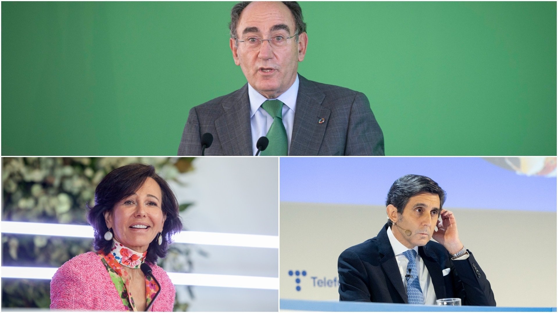 El presidente de Iberdrola, la del Santander y el de Telefónica
