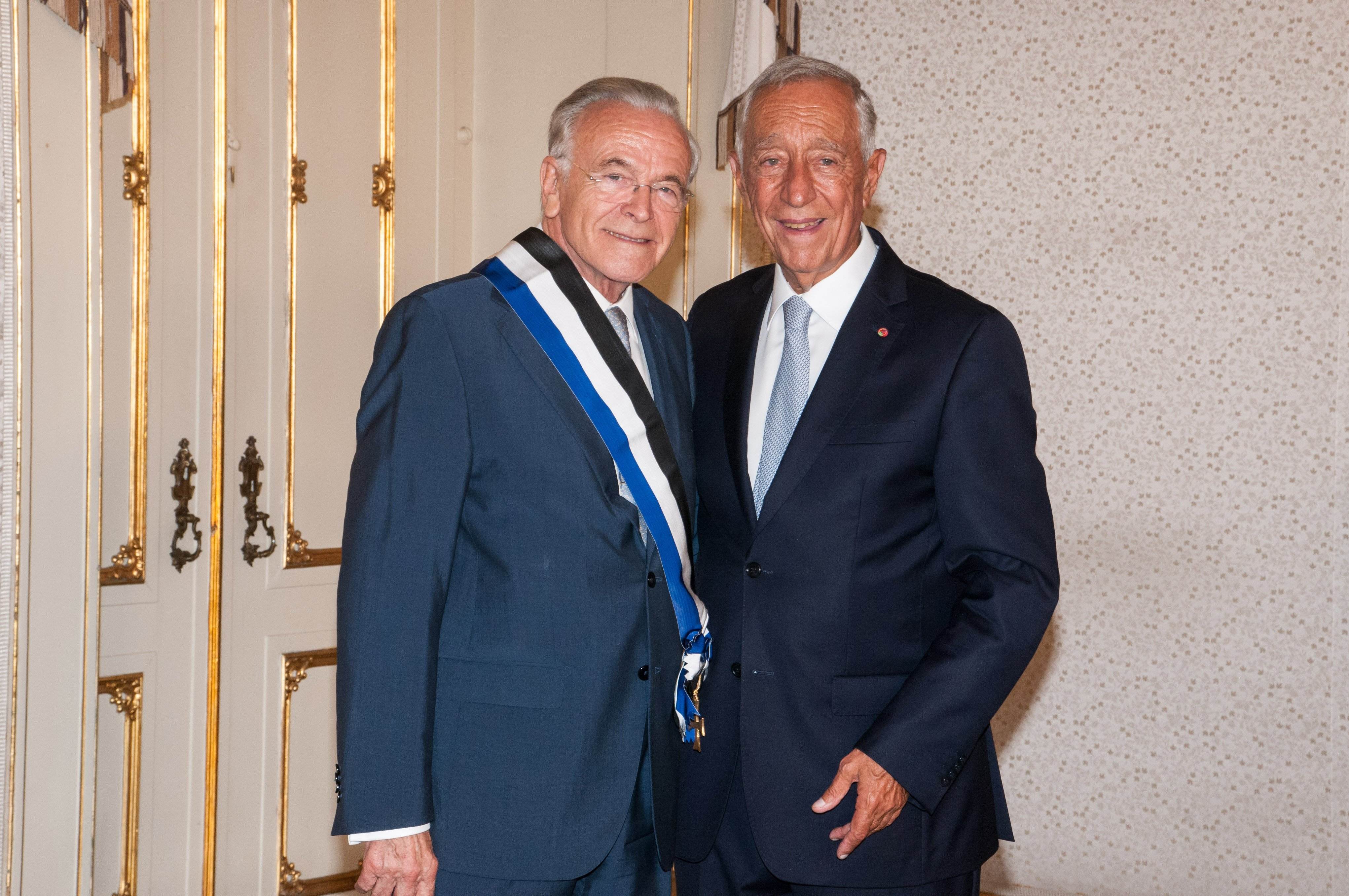 El presidente de Portugal y el presidente de la Caixa