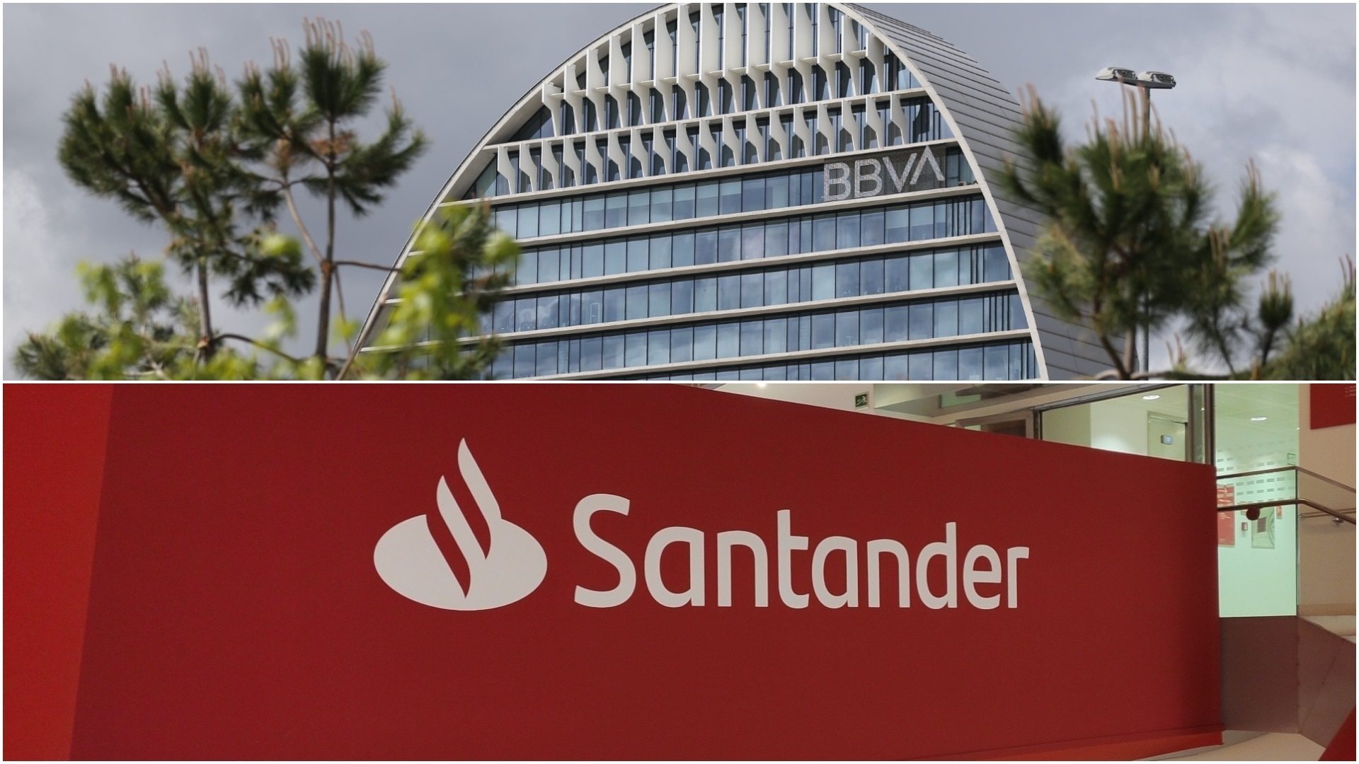 Logos de BBVA y Santander