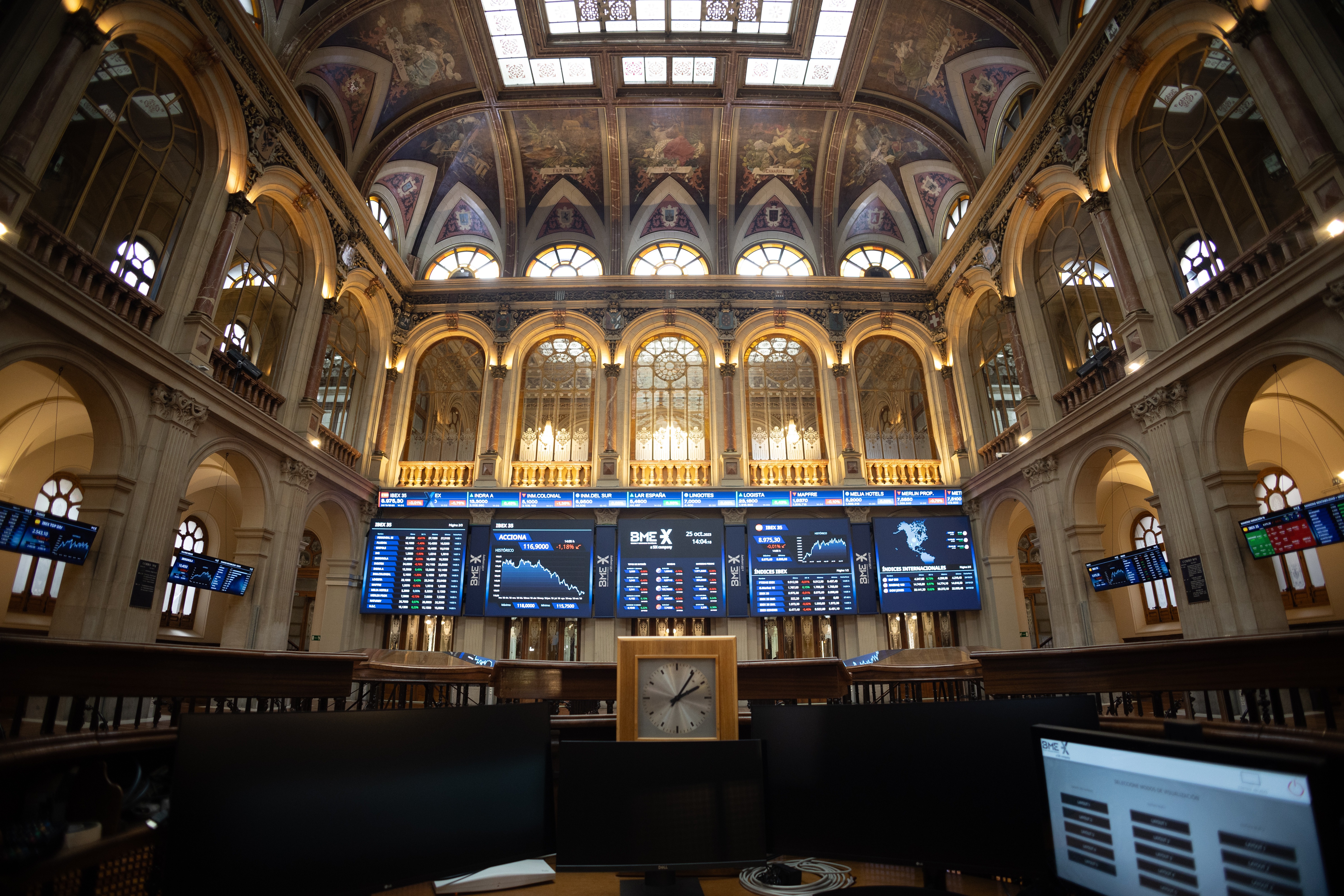 Panel de la Bolsa de Madrid