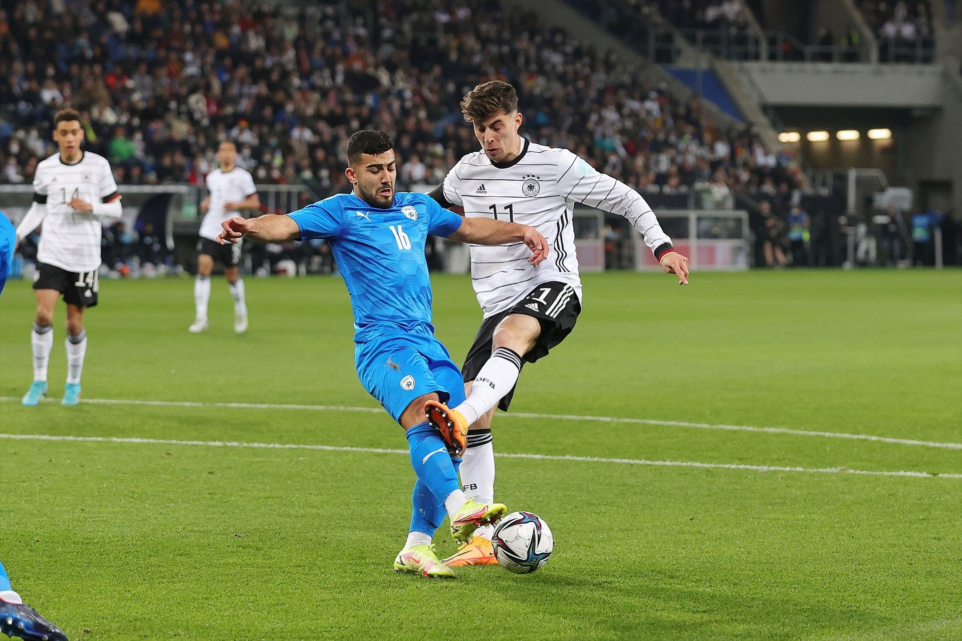 EuropaPress 4348328 kai havertz of germany and mohammad abu fani of israel during the