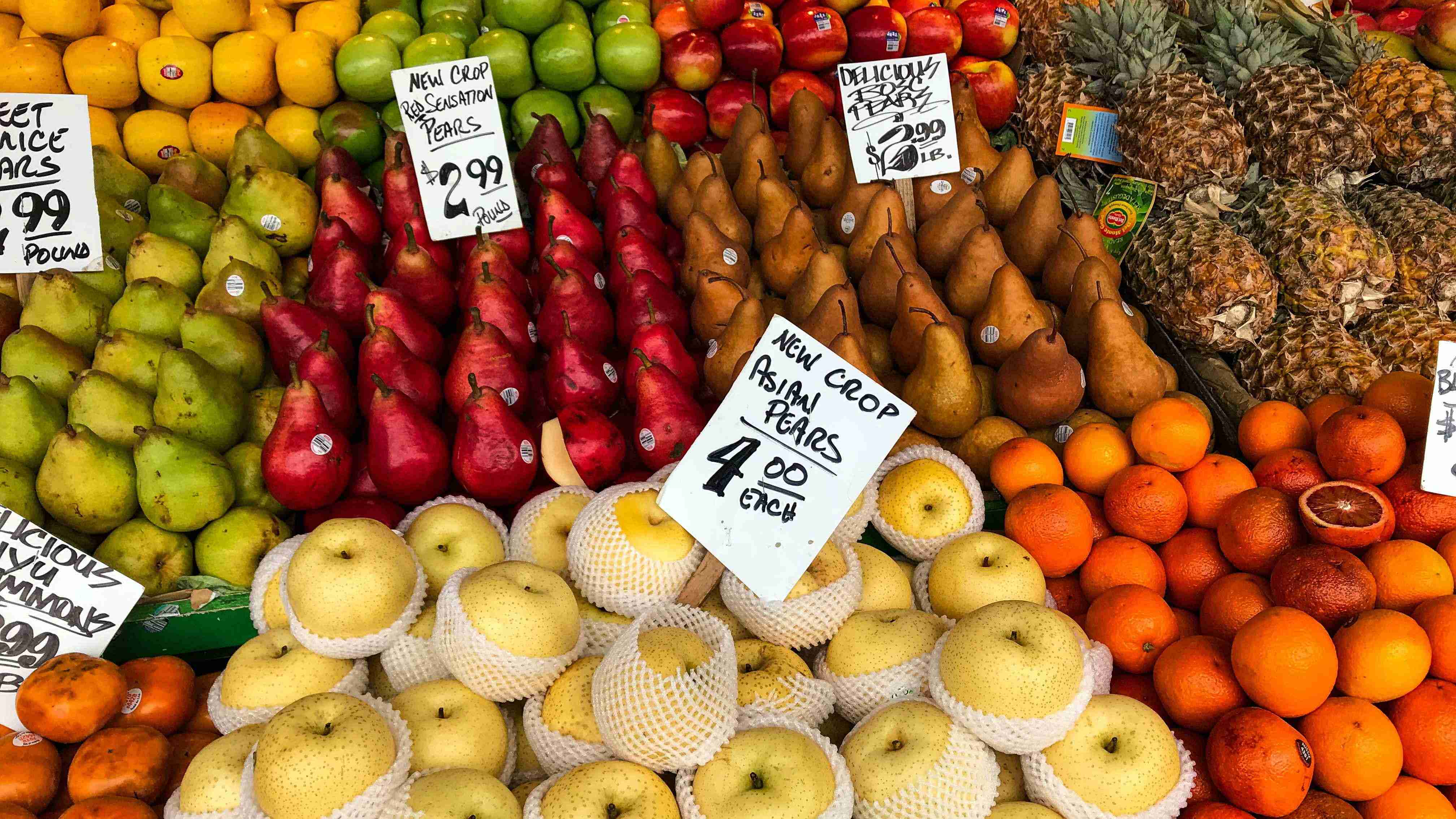 Precios en una frutería. Unsplash