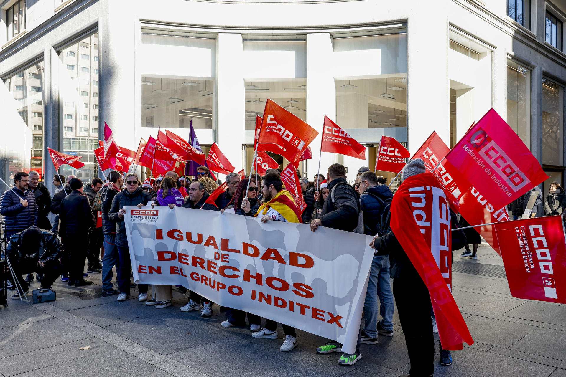 La logística de Inditex protesta en Madrid por la igualdad de condiciones entre centros