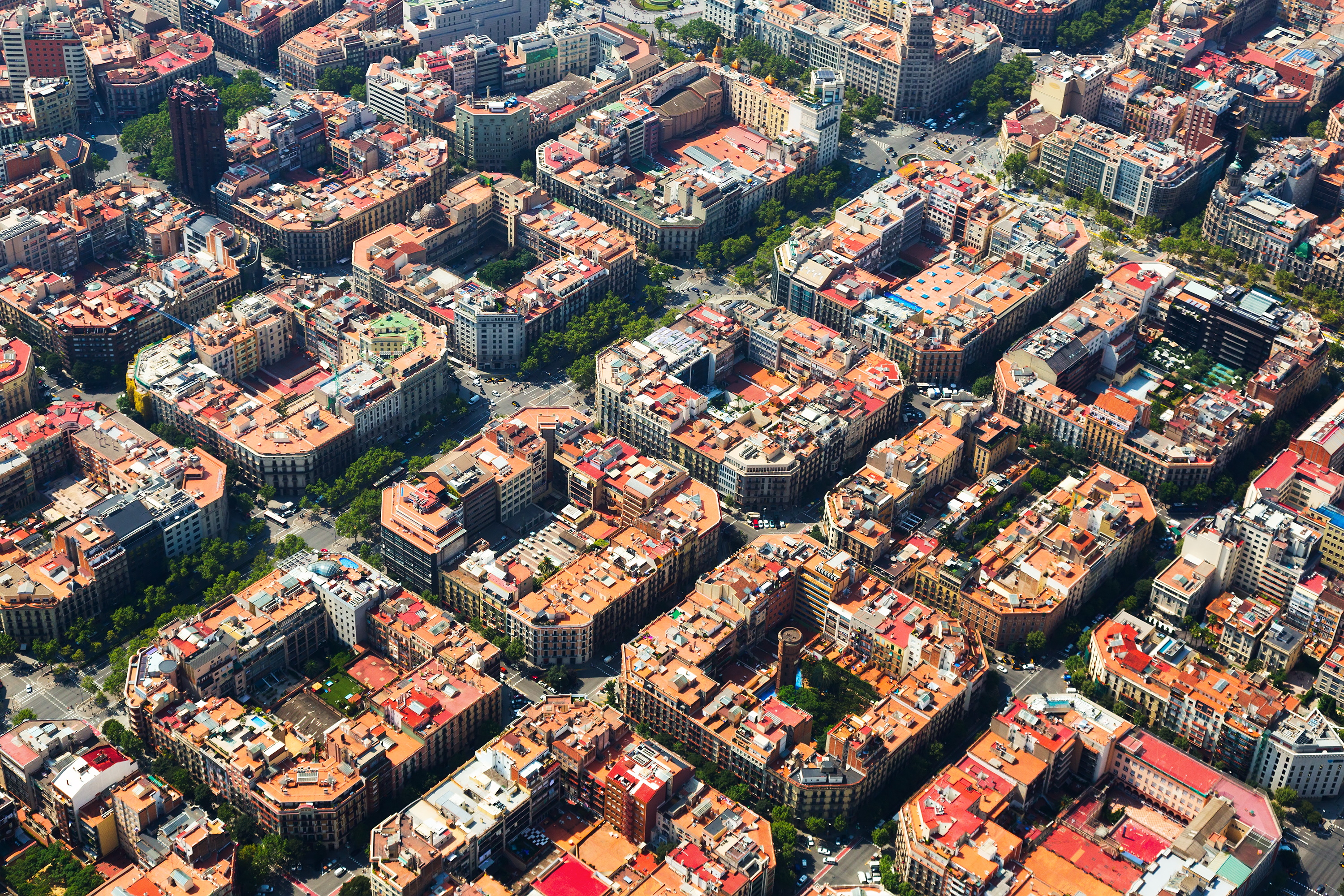 vista aerea distrito eixample barcelona espana