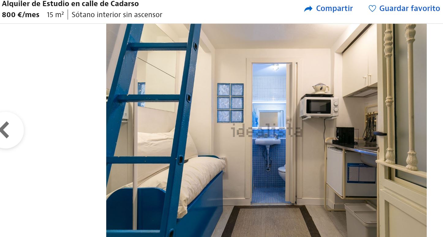 Los peores pisos de Idealista: cocina a los pies de la cama o un sótano de 15 metros por 800 euros
