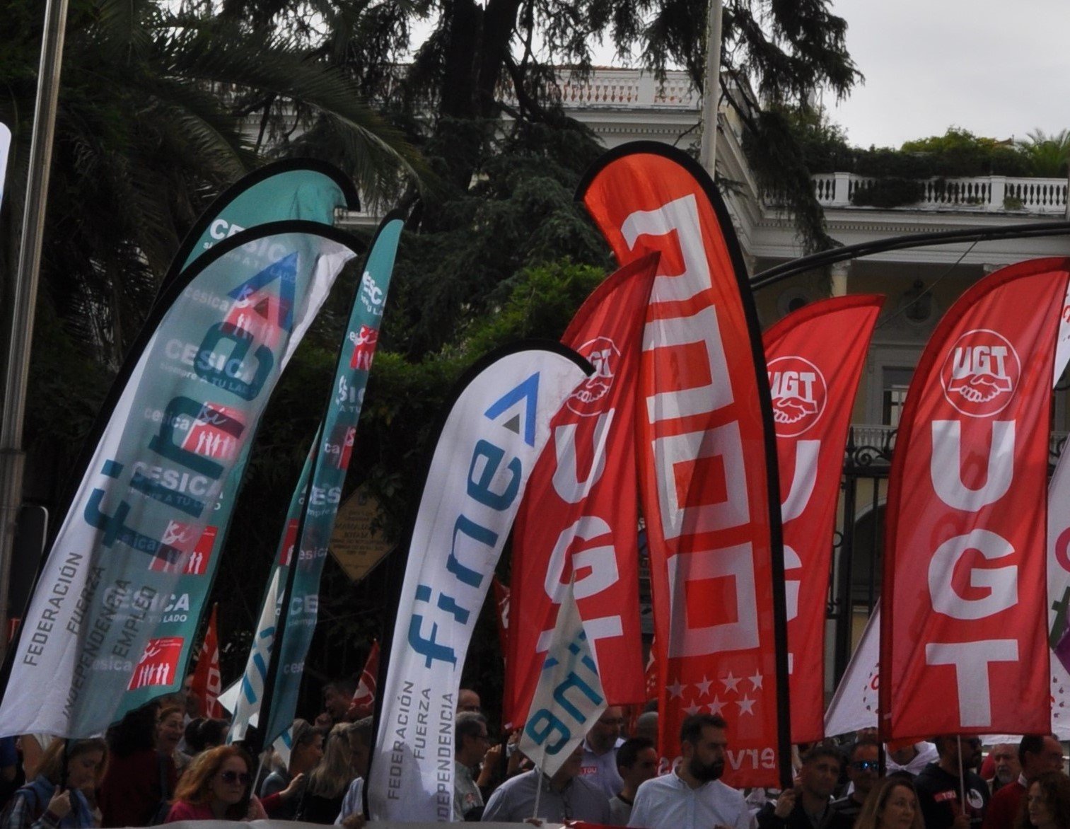 Protestas de Fine, UGT y CCOO