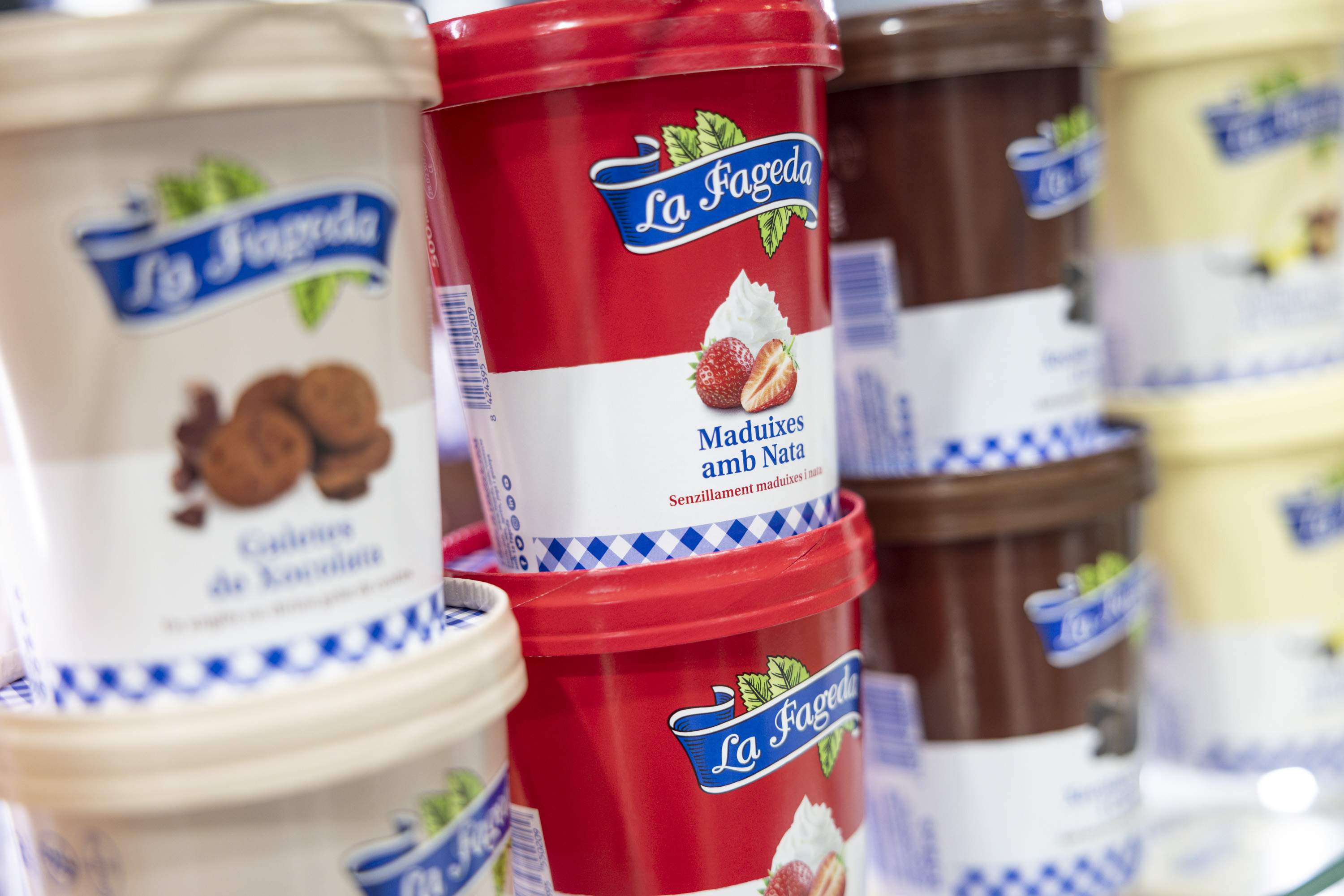 Expositor de productes làctics de La Fageda. Fotos Carlos Baglietto