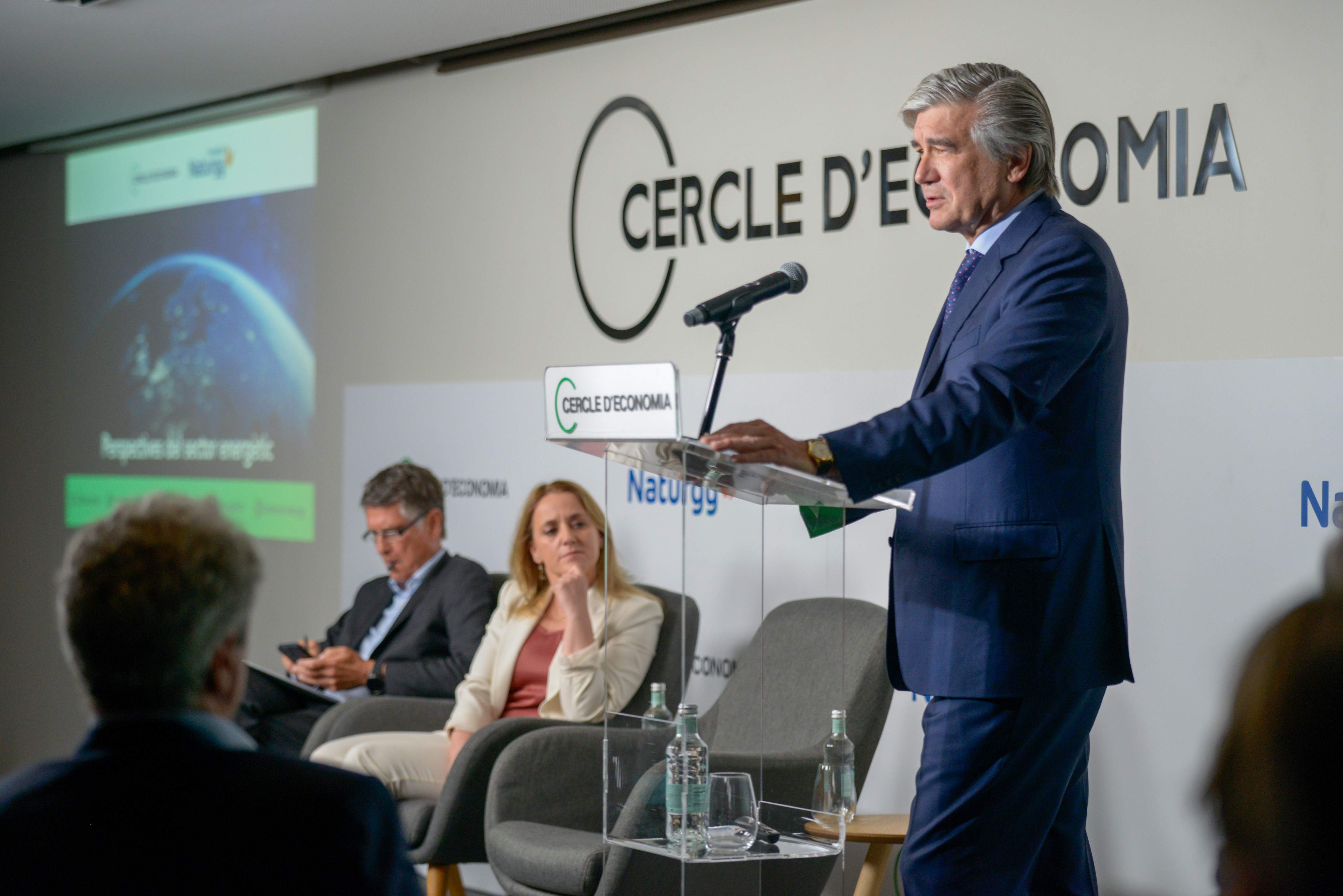 Francisco Reynés durante su participación en la jornada de Fundación Naturgy y Cercle d'Economia