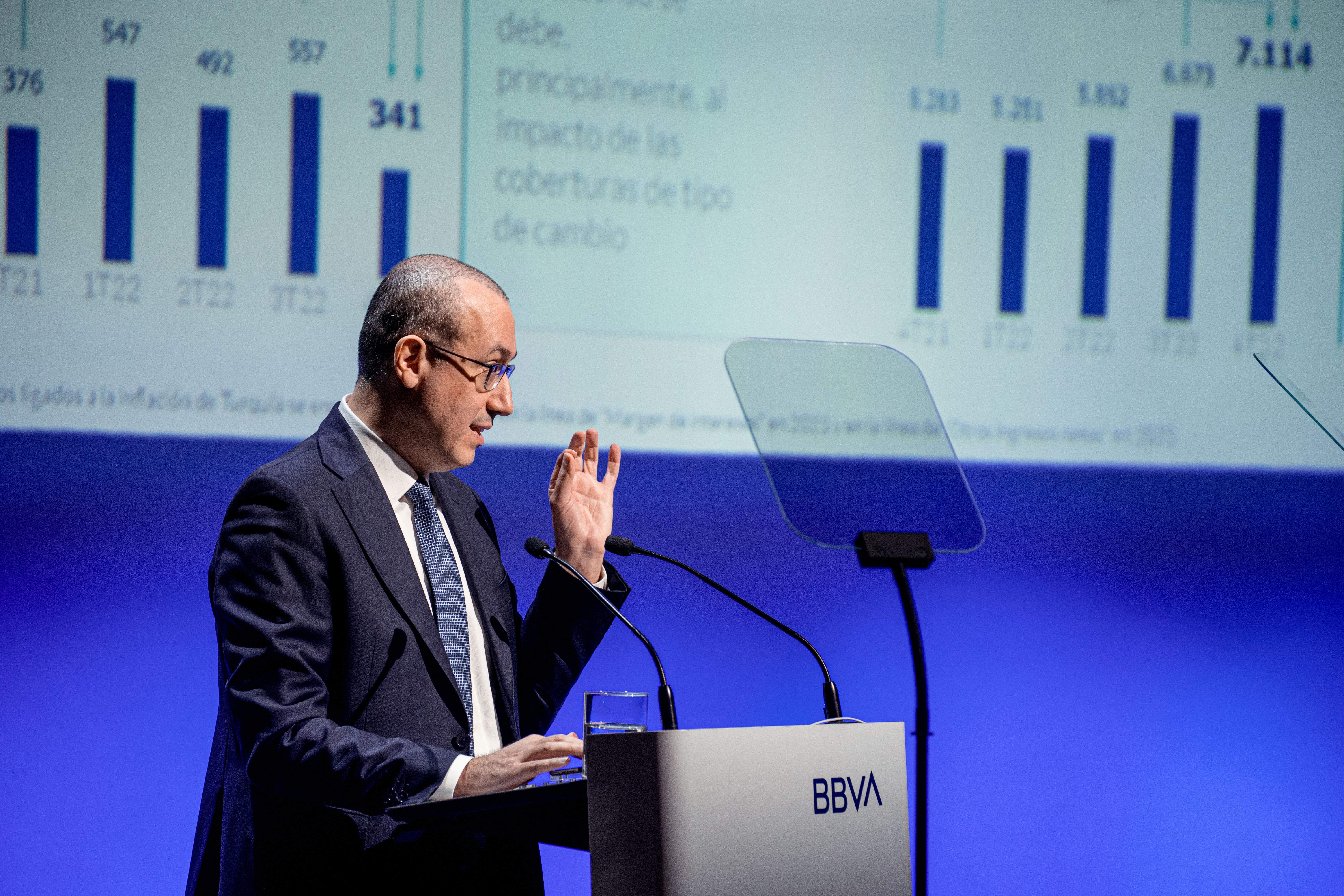 EuropaPress 4959997 consejero delegado bbva onur genc presentan resultados bbva 2022 auditorio