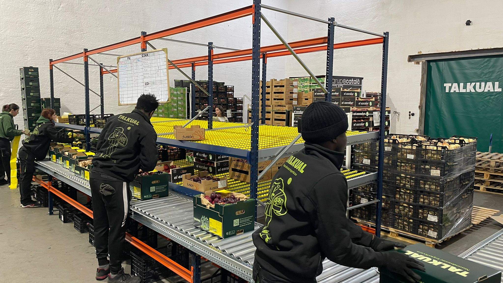 La línia de producció de l'empresa Talkual, a Bellpuig (Lleida)