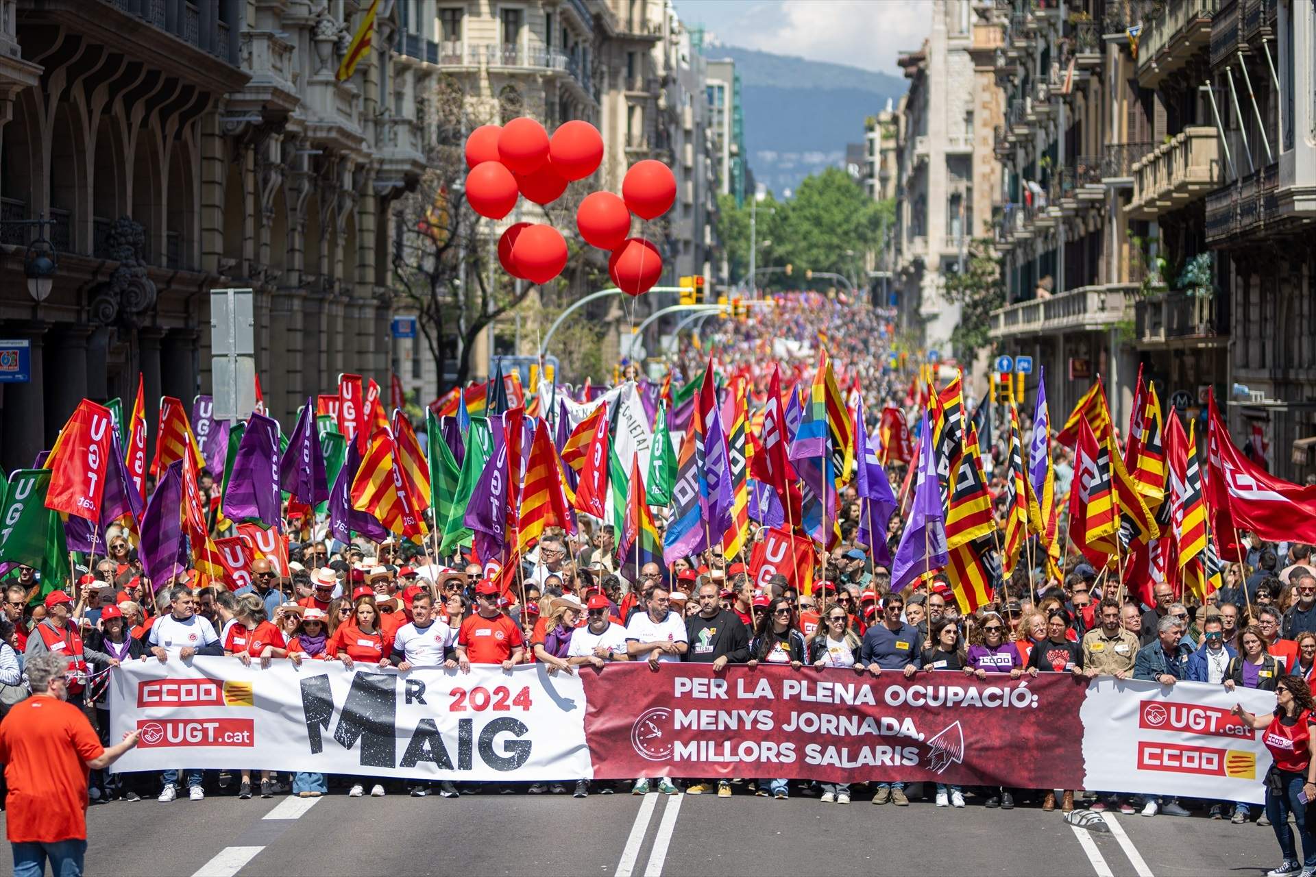 Els sindicats collen per la reducció de jornada en un 1 de maig per "protegir les conquestes"