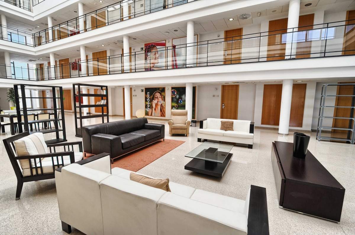 Espacio comunitario en una residencia de estudiantes del grupo Villa Universitaria, del grupo El Castillo, en Valencia.
