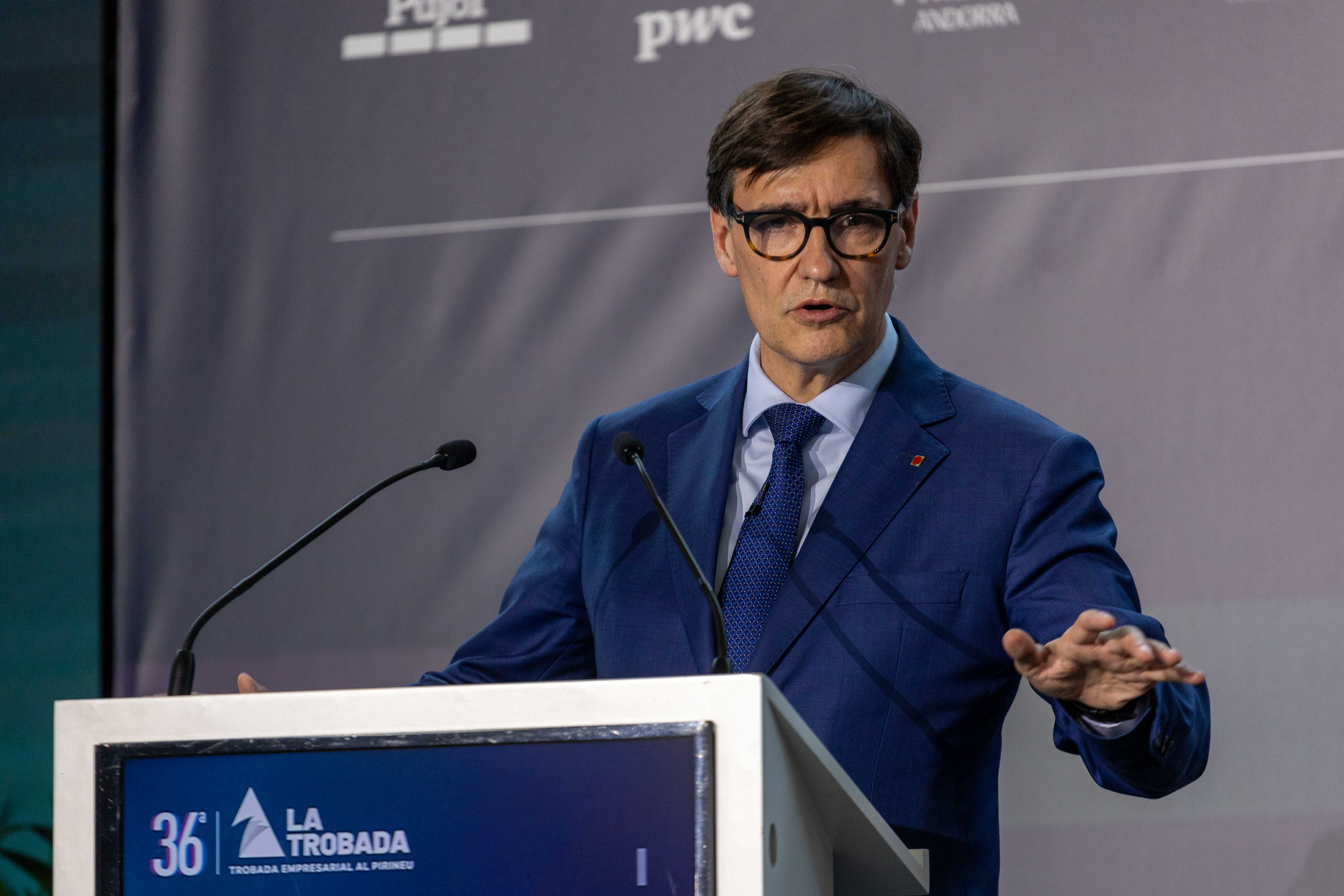 El president Illa justifica els impostos davant els empresaris de Lleida
