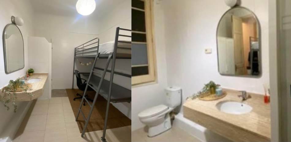 La oferta de alquiler más surrealista en el Eixample de Barcelona: una litera en el lavabo por 400 €