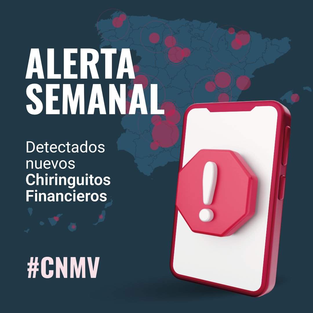La CNMV alerta sobre nuevos chiringuitos financieros. Foto @CNMV