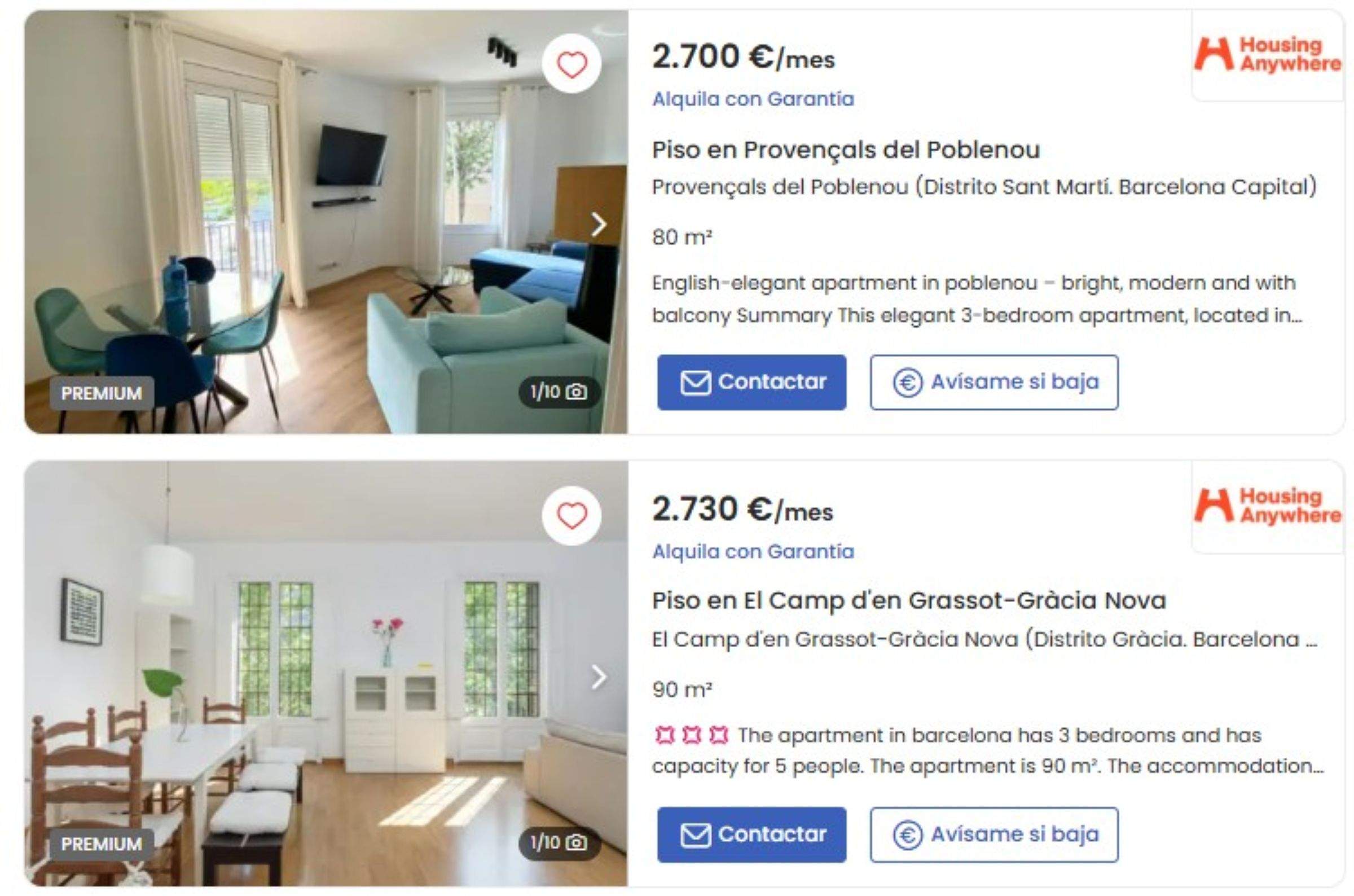 Pisos de 90 m² a 2.700 euros en Barcelona: así escapan del tope los anuncios en los portales