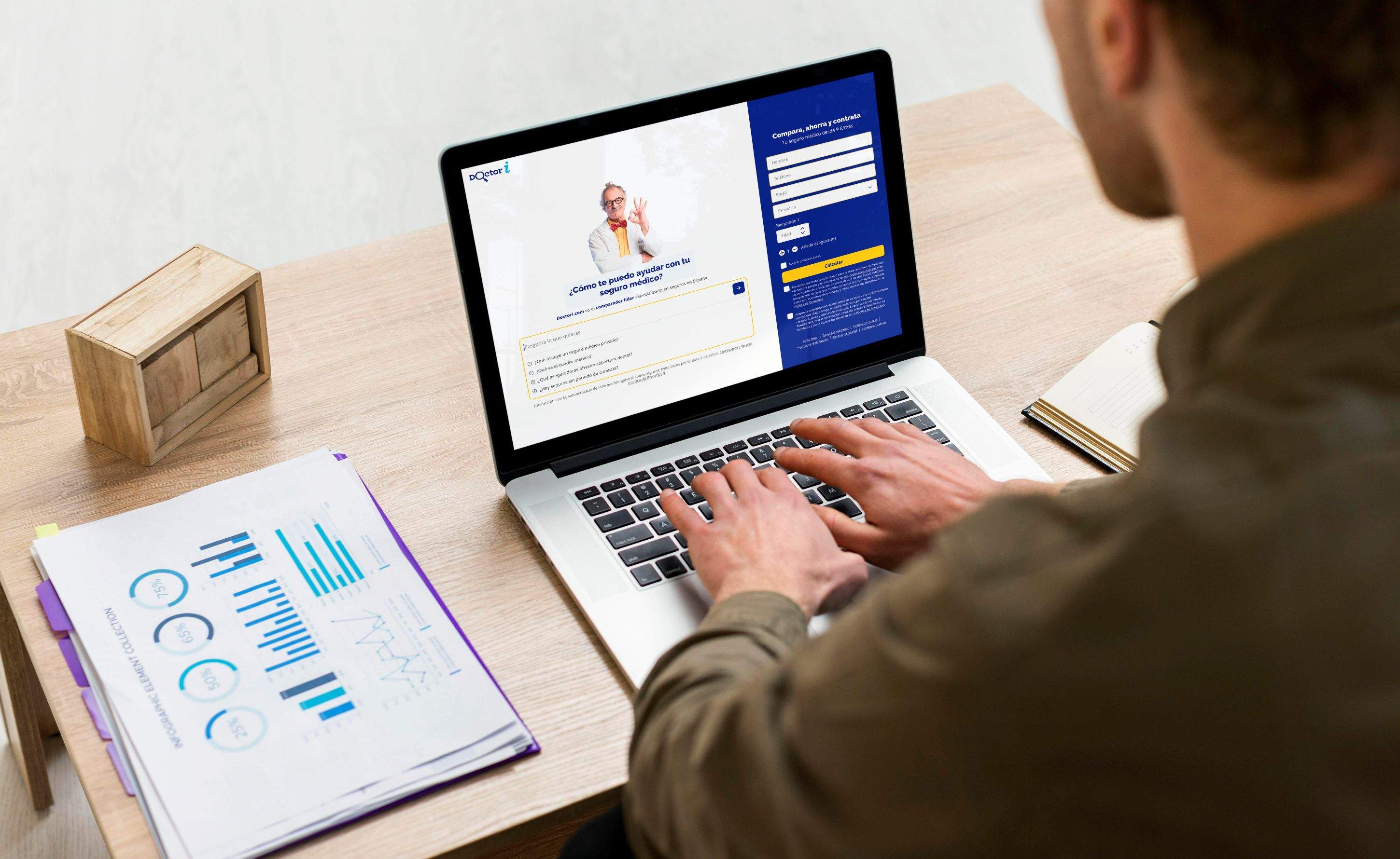 Plataforma de Doctor i, especialitzada en assegurances mèdiques