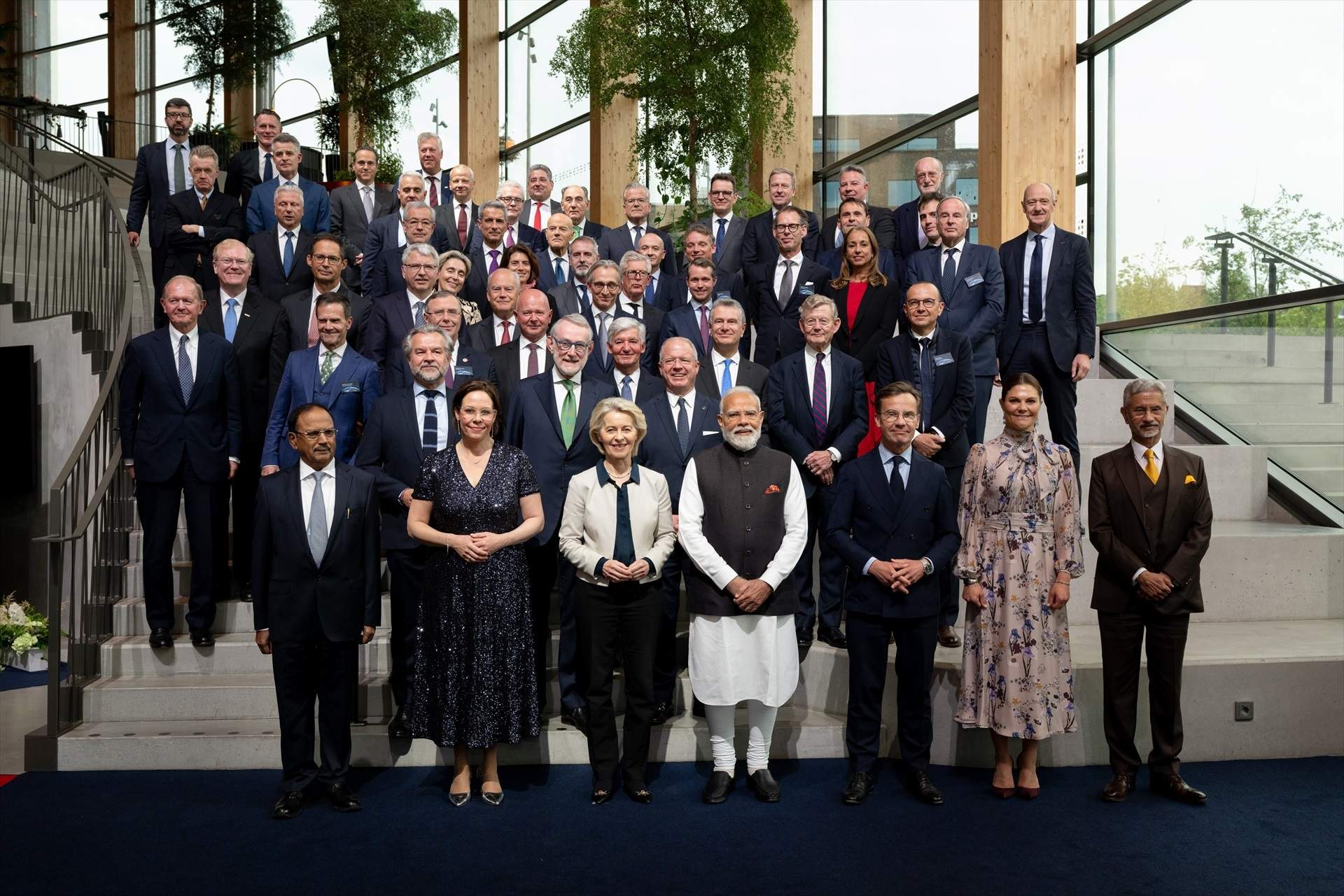 Los altos ejecutivos de las 50 grandes empresas españolas, en el encuentro European Round Table for Industry. Europa Press