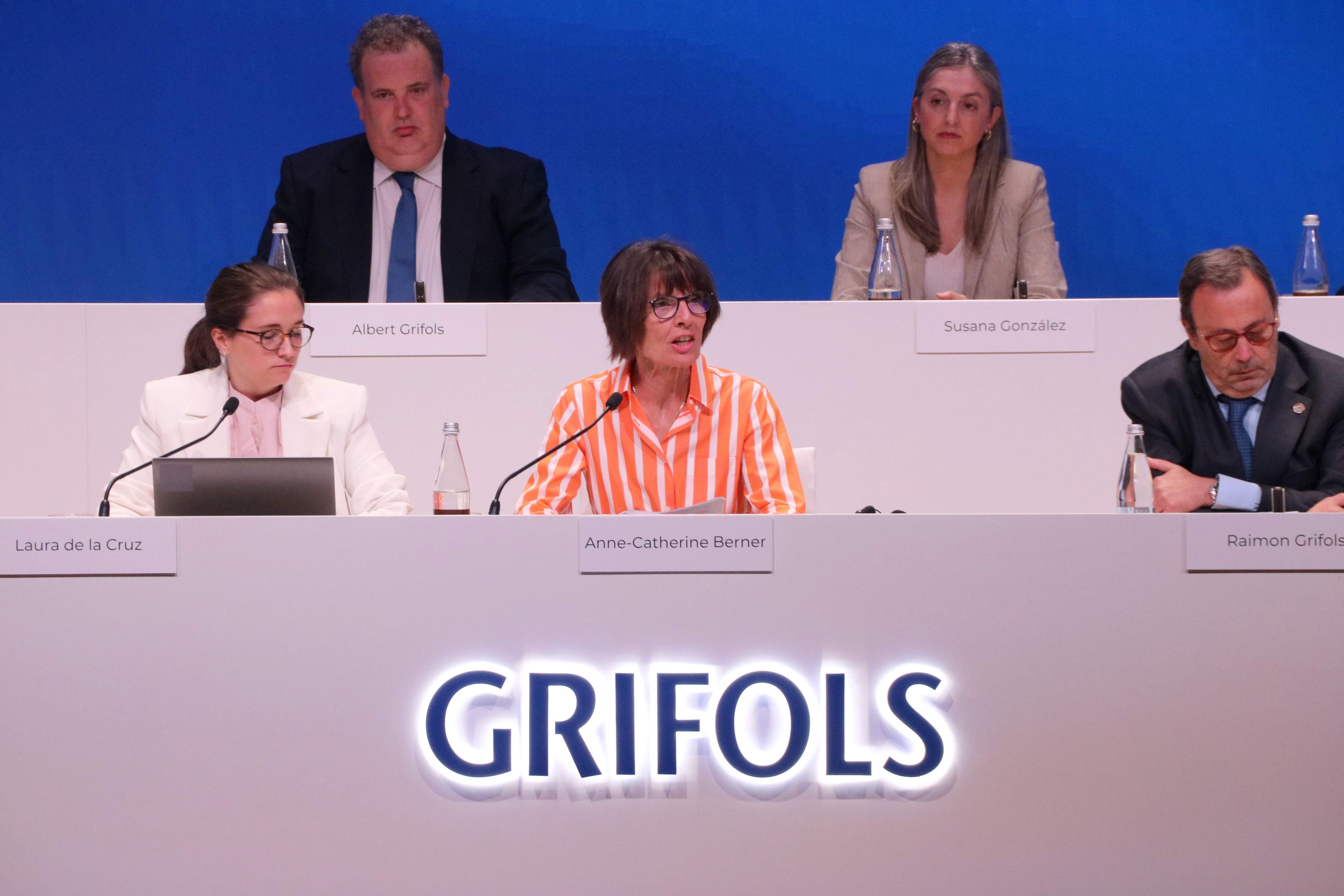 La presidenta no ejecutiva de Grifols, Anne-Catherine Berner, en la junta de accionistas de 2026. Foto María Asmarat / ACN