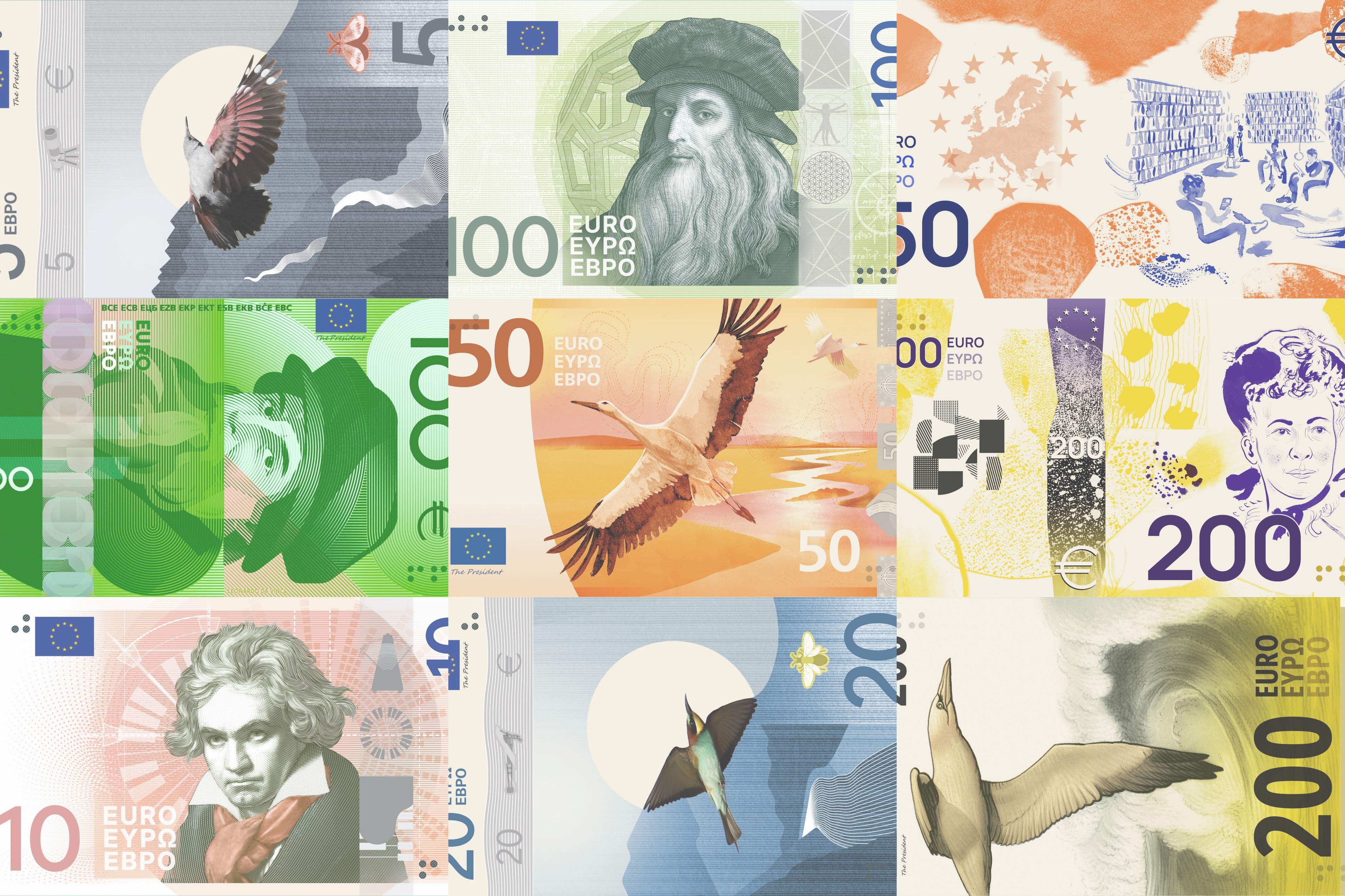Nous bitllets d'euro ACN