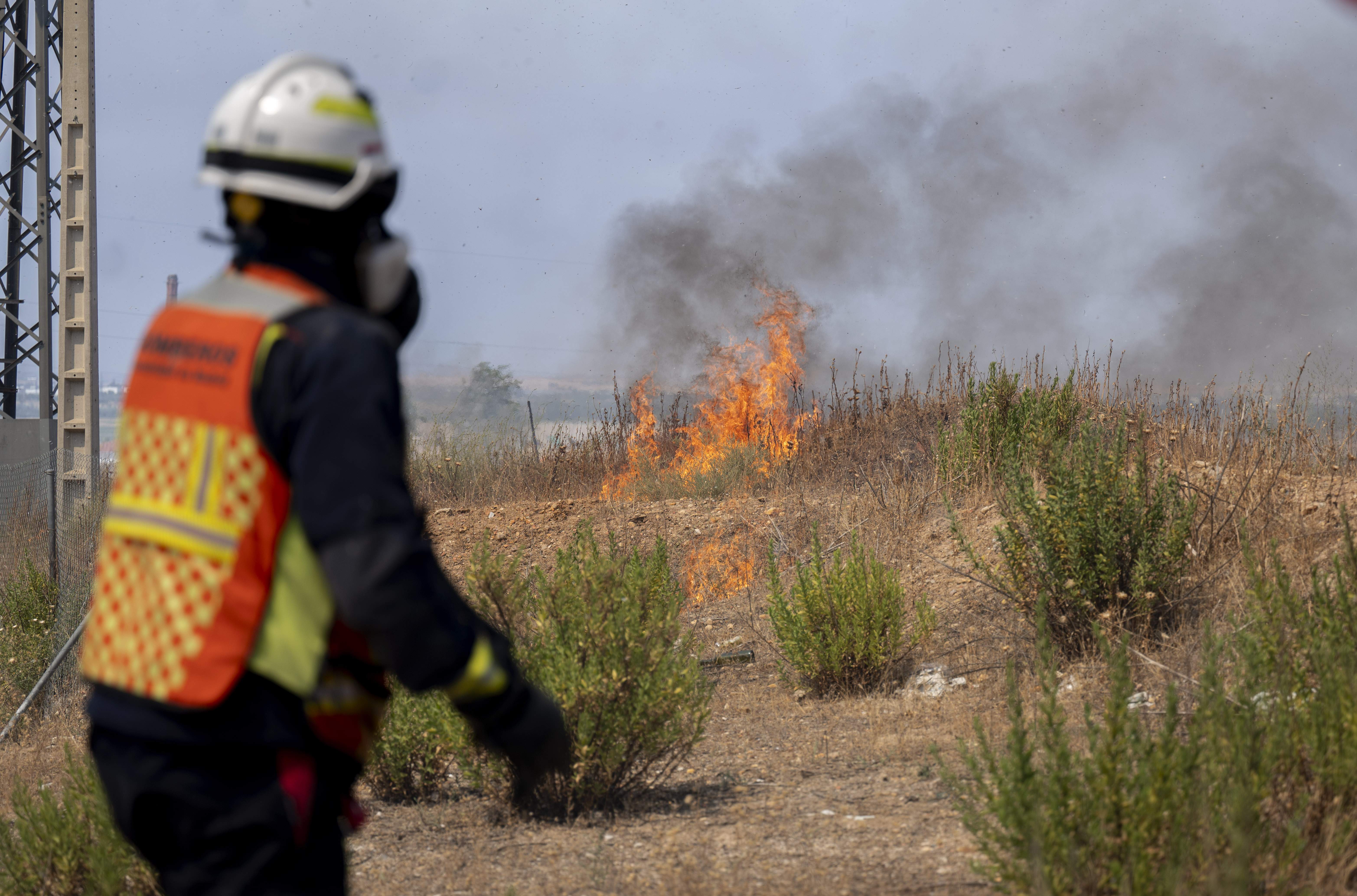 EuropaPress 7683262 bomberos trabajan labores extincion incendio forestal carretera 206