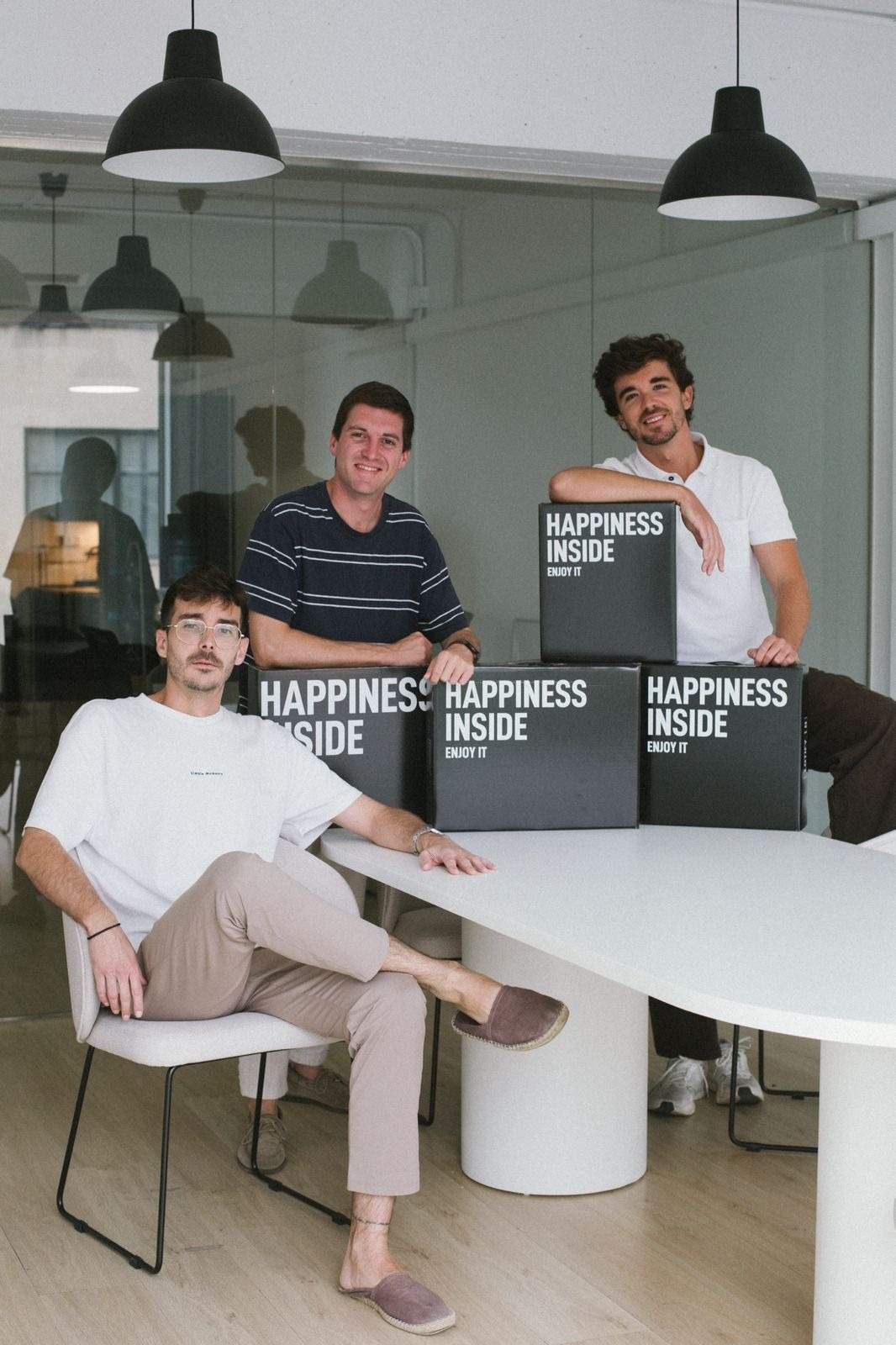 Els fundadors de Lotify, Marc Ortega, Jofre Marzal i Sergio Rodríguez.