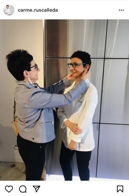 Carme Ruscalleda con su doble en el Museo de Cera de Barcelona (Instagram)