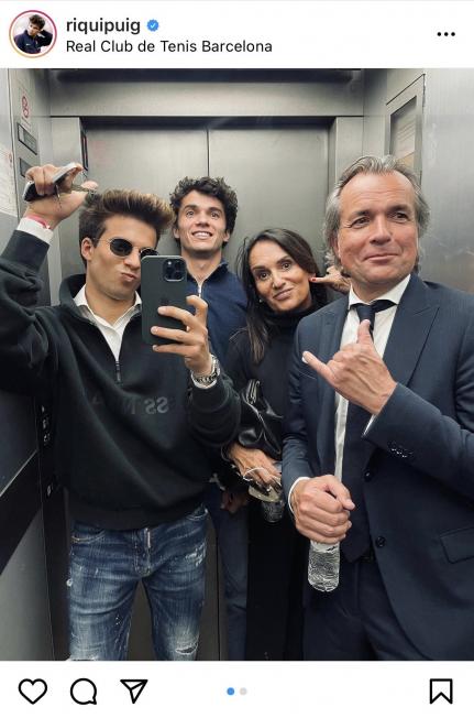 Riqui Puig con su familia yendo a ver a Rafa Nadal (Instagram)
