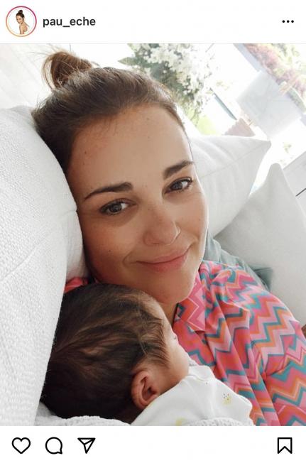 Paula Echevarría con su hijo nacido hace dos semanas (Instagram)