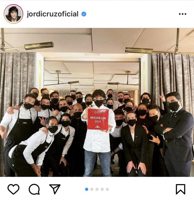 Jordi Cruz agraeix les seves sis estrelles Michelin (Instagram)