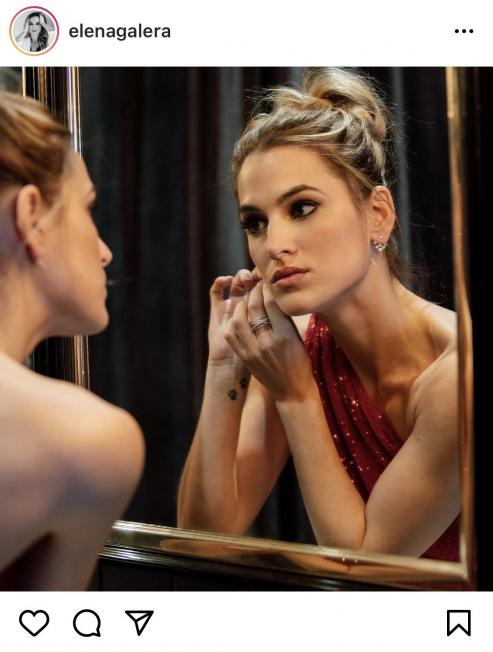 Elena Galera es vesteix de gala per rebre el divendres (Instagram)