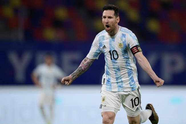 Celebració de Messi després del seu gol / EFE