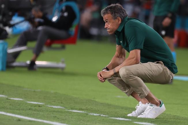 Luis Enrique resoplando