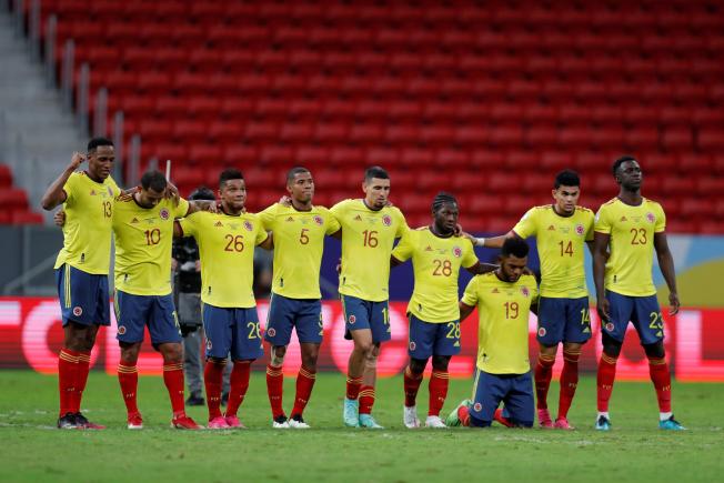 Els colombians durant la tanda