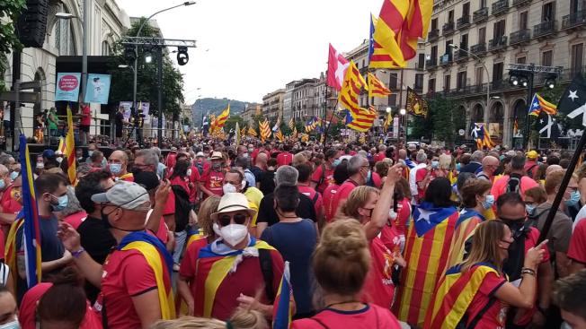 El tram de la manifestació a l'Estació de França. Foto: Montse Lozano