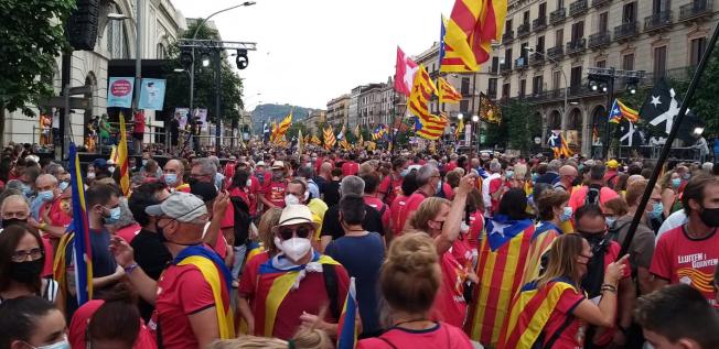 El tram de la manifestació a l'Estació de França. Foto: Montse Lozano