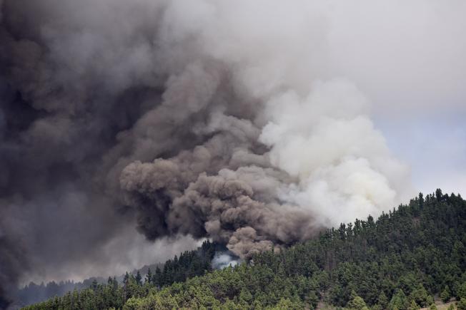 The eruption begins on Sunday afternoon