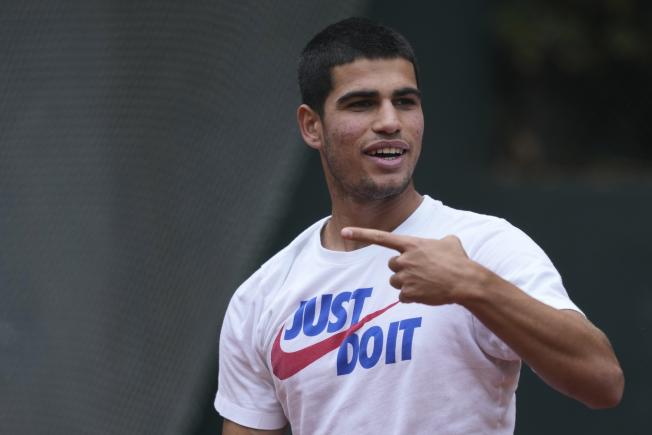 Carlos Alcaraz, preparant el seu debut a Barcelona