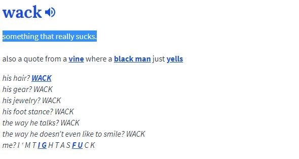 Definicio wack Urbandictionary